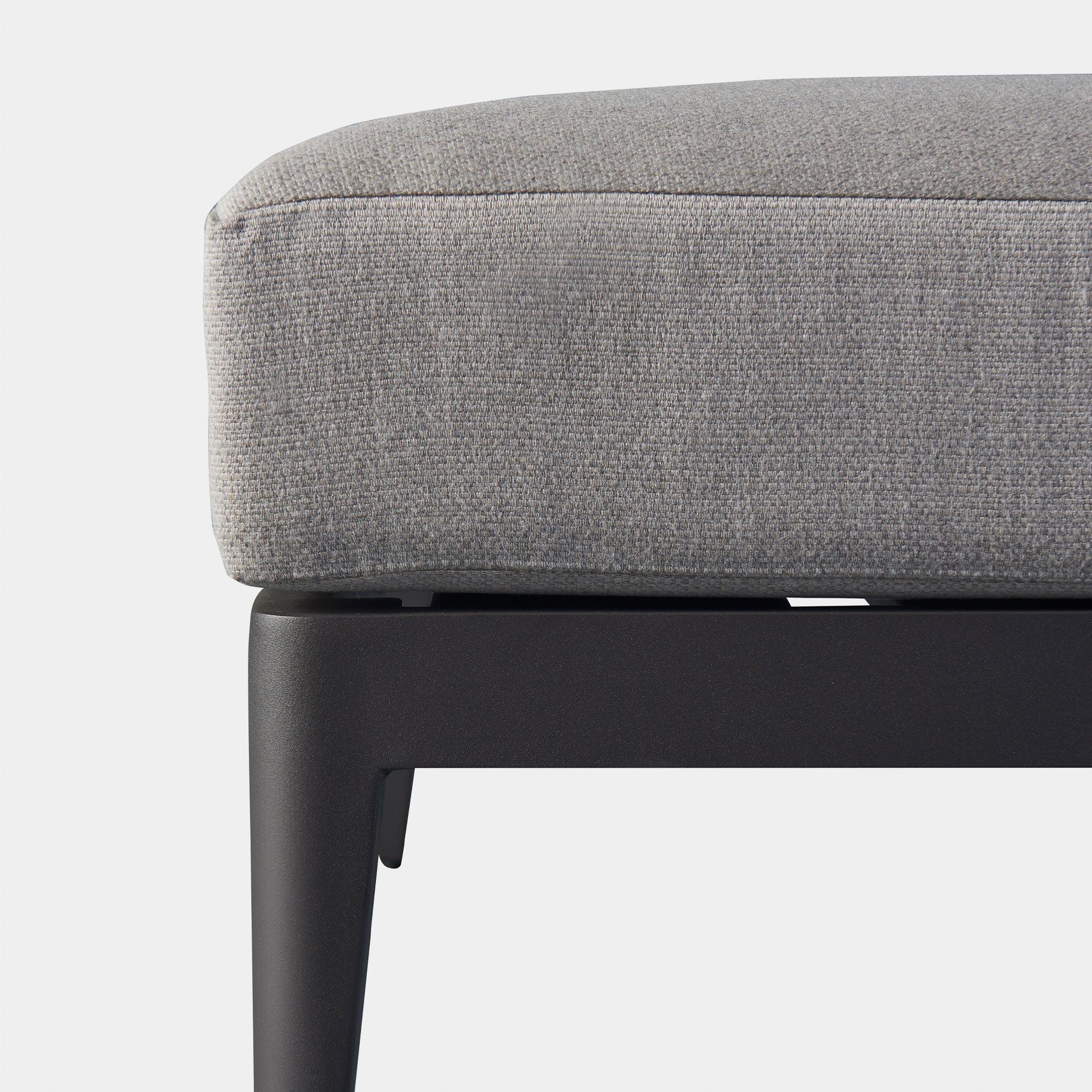 Harbour Hamilton Ottoman - Aluminum Taupe, Copacabana Midnight