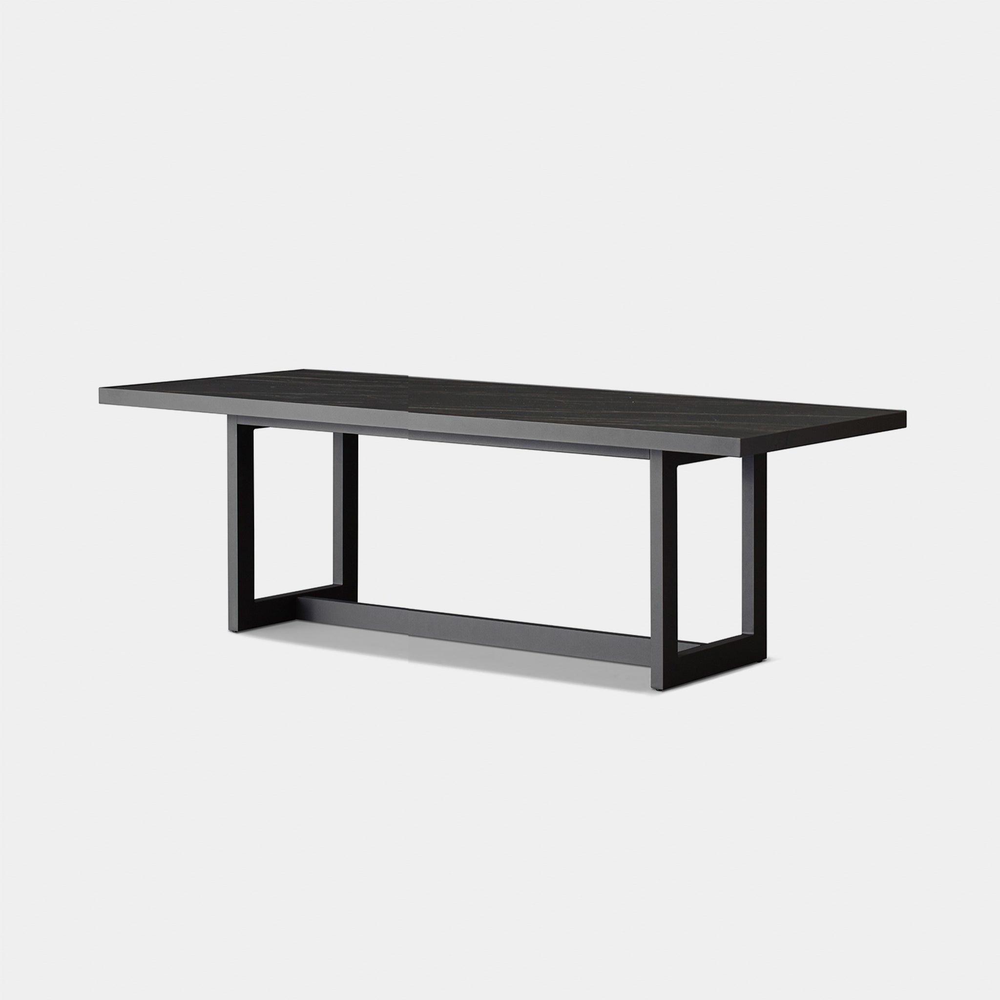 Harbour Hampton Dining Table 75" - Aluminum Asteroid, Laminam Noir