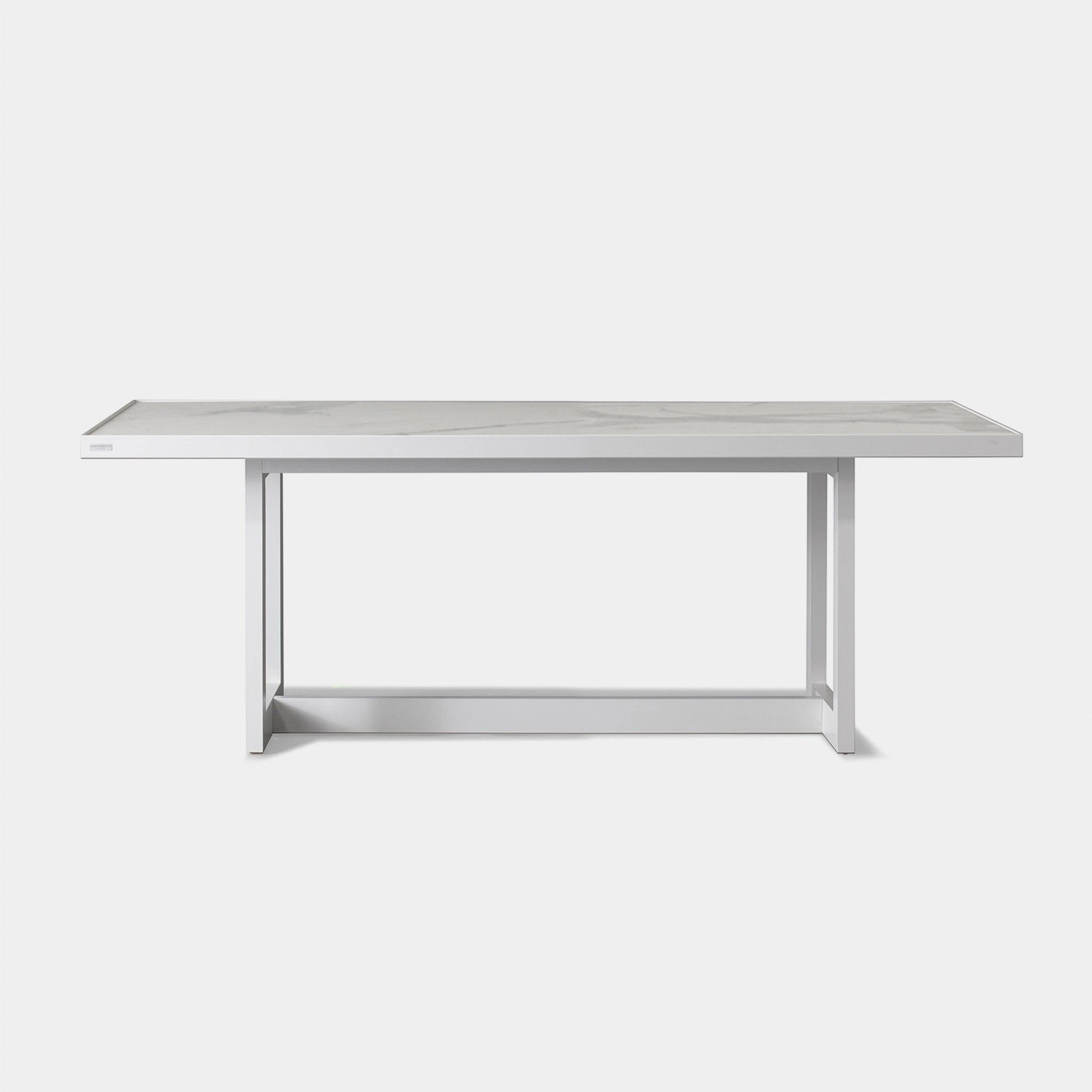 Harbour Hampton Dining Table 75" - Aluminum Asteroid, Laminam Noir