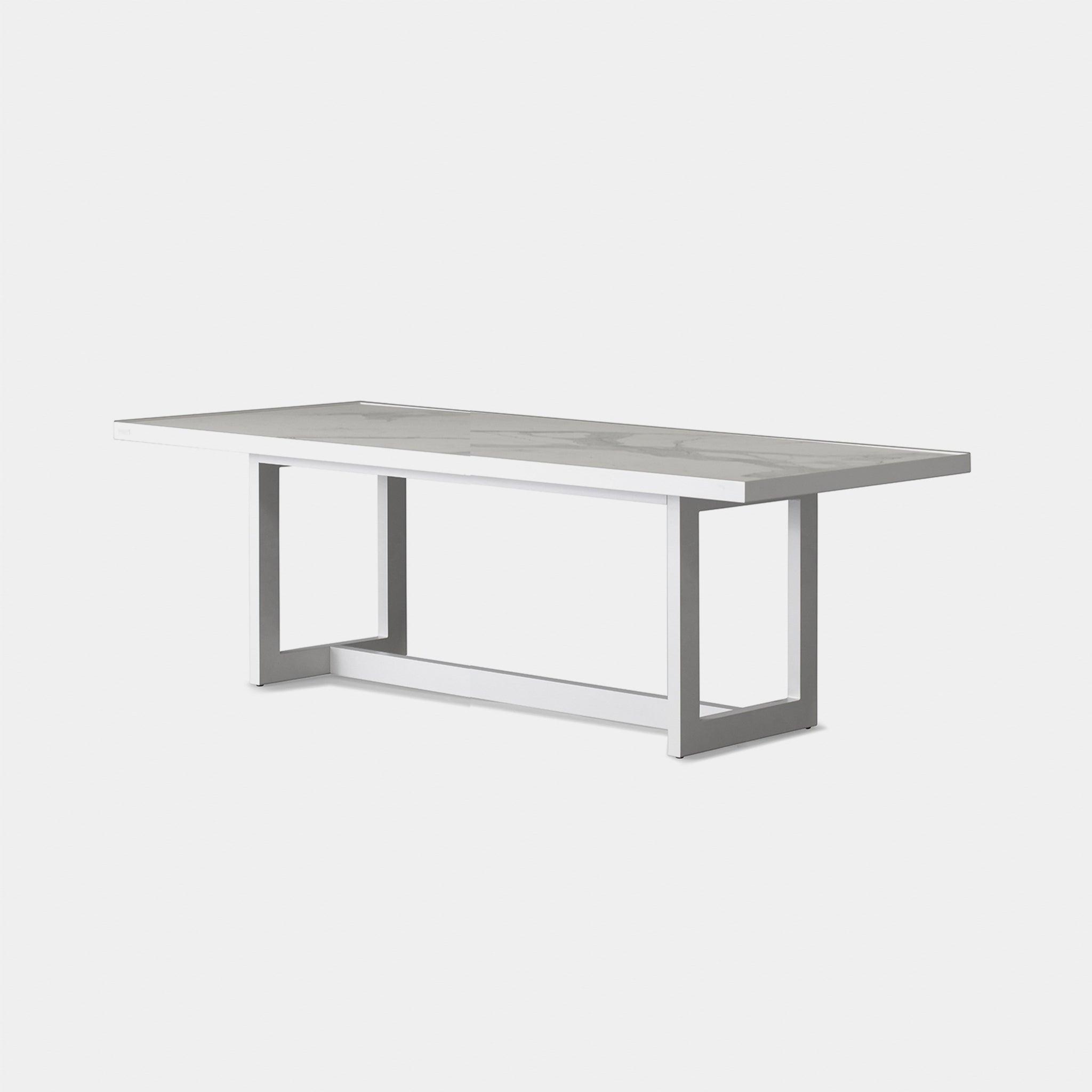 Harbour Hampton Dining Table 75" - Aluminum Asteroid, Laminam Noir