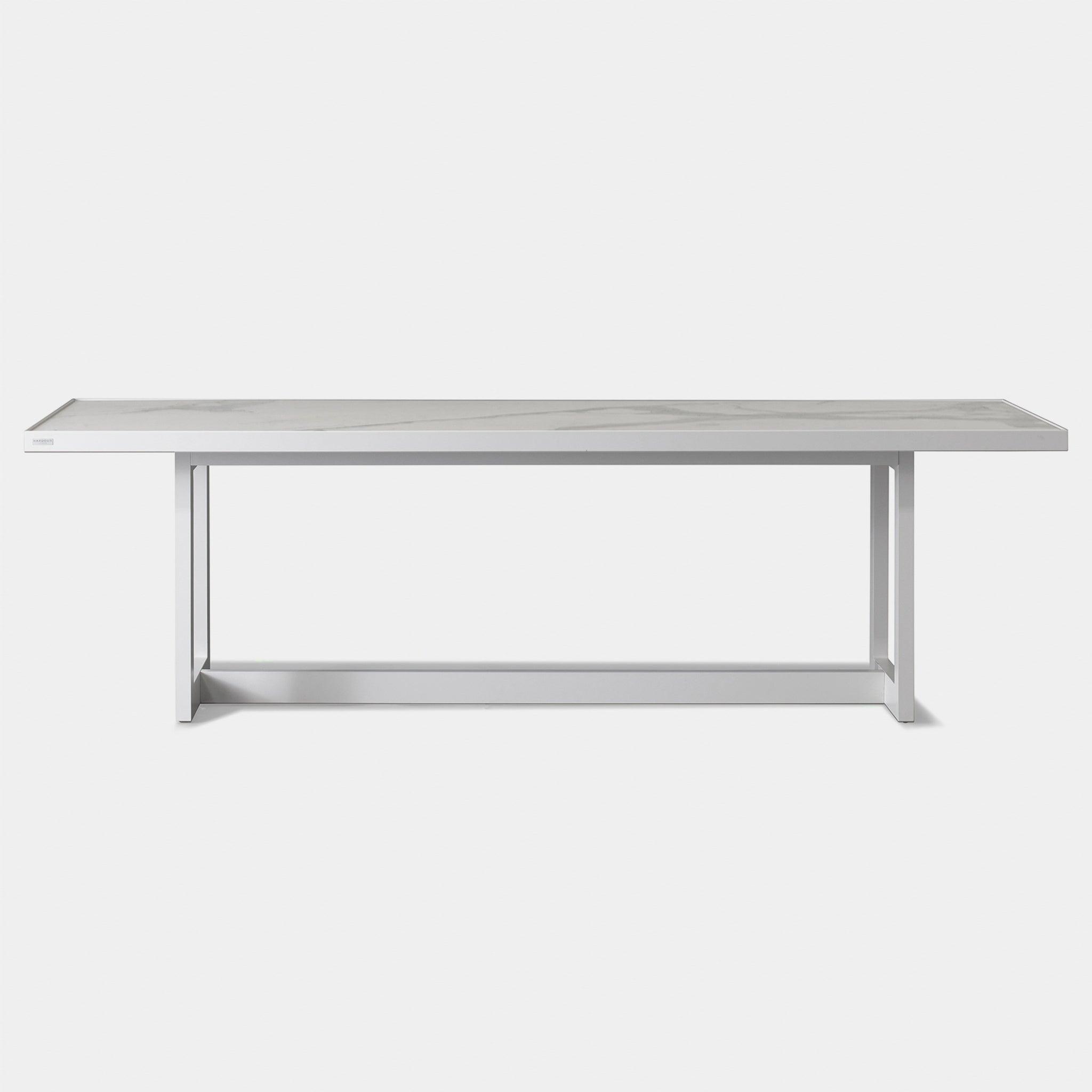 Harbour Hampton Dining Table 100" - Aluminum Asteroid, Laminam Noir