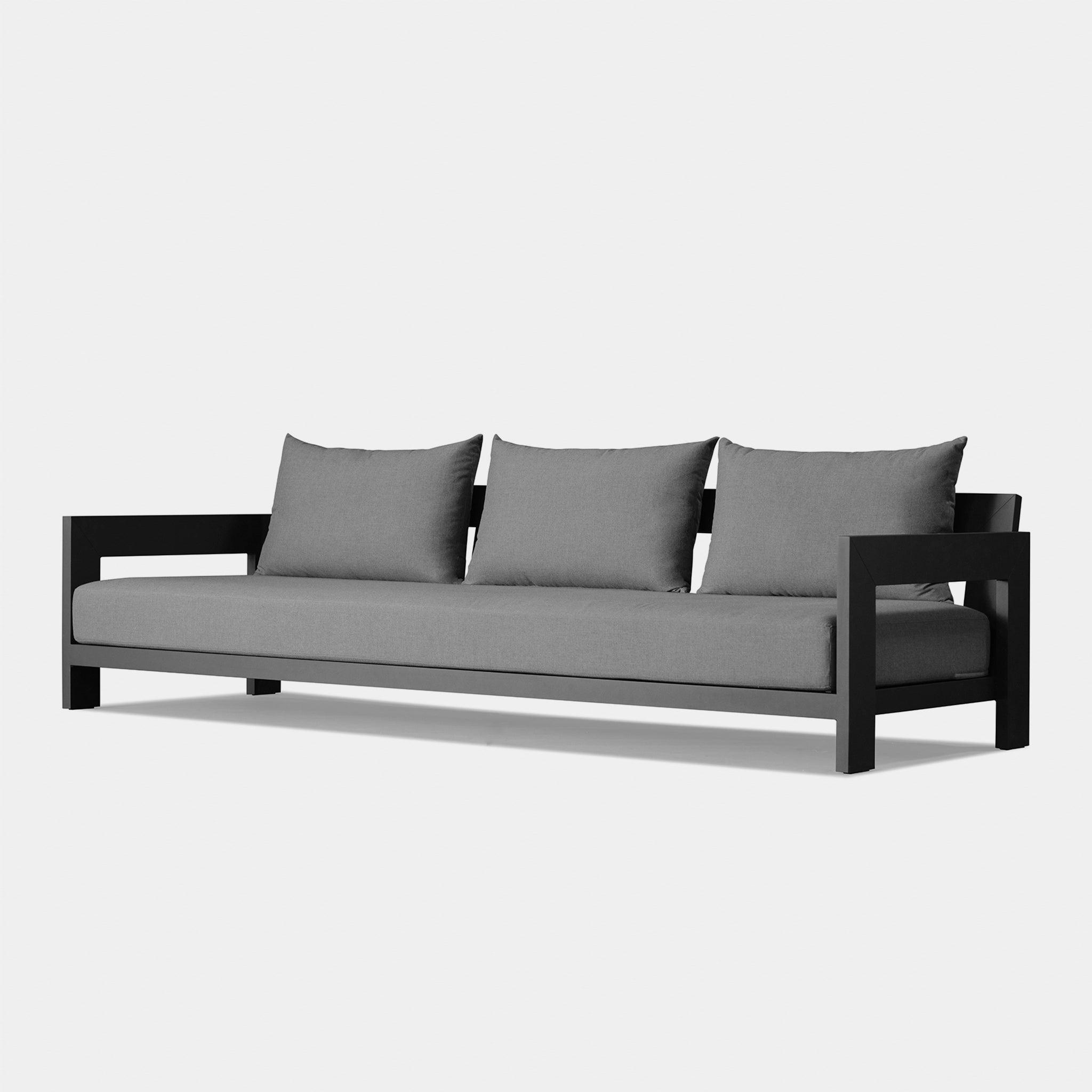 Harbour Hampton 3 Seat Sofa - Aluminum Asteroid, Lisos Grafito, Batyline Silver