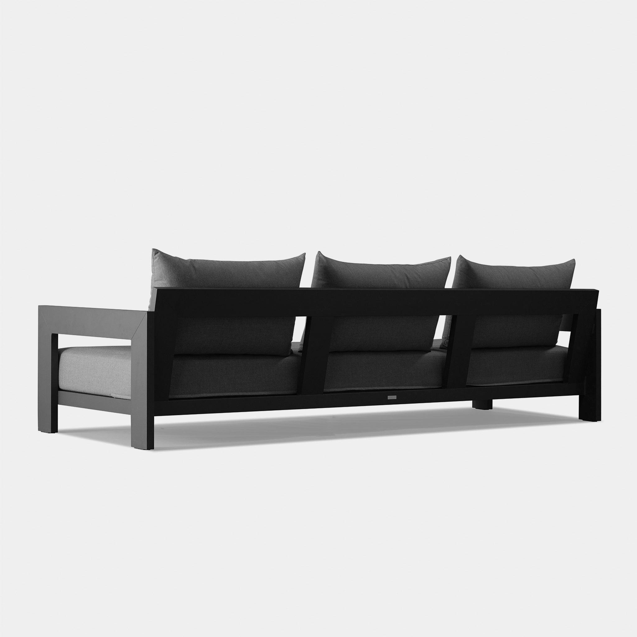 Harbour Hampton 3 Seat Sofa - Aluminum Asteroid, Lisos Grafito, Batyline Silver