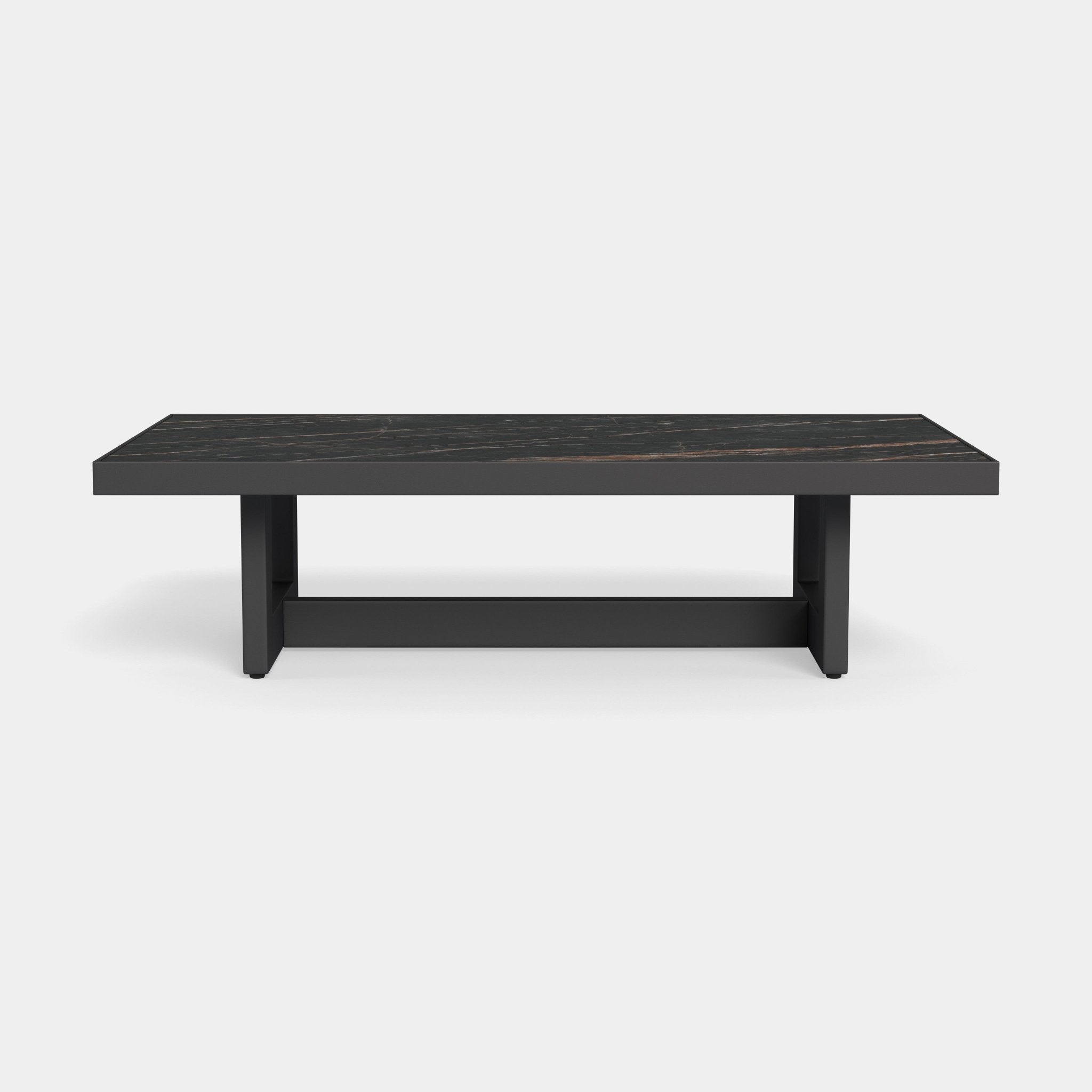 Harbour Hampton Rectangle Coffee Table - Aluminum Asteroid, Laminam Noir