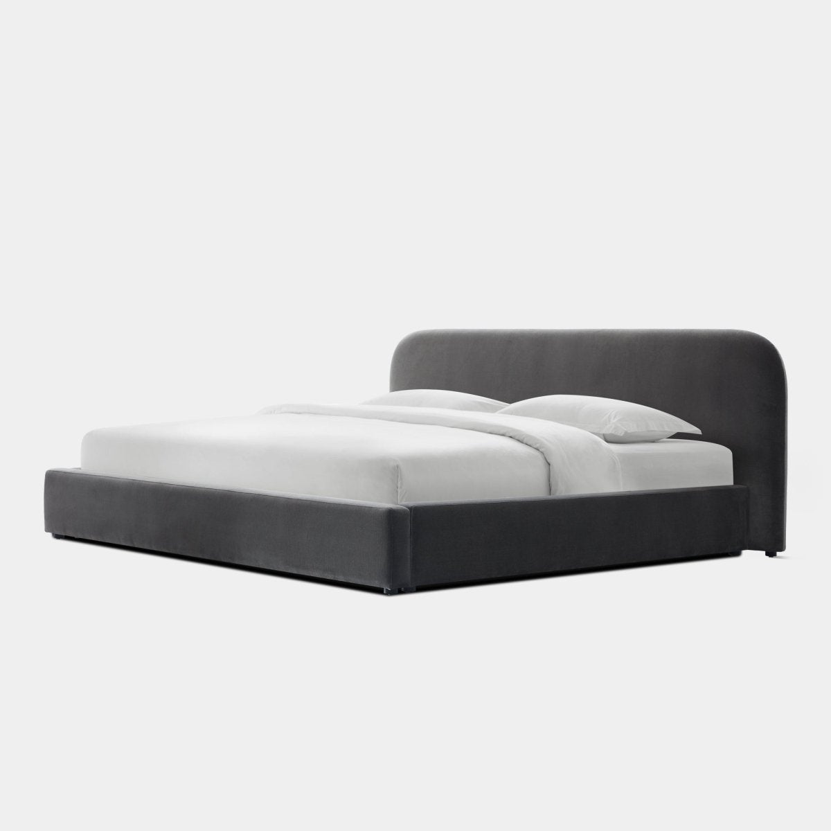 Harbour Harlowe Queen Bed - Boucle Charcoal