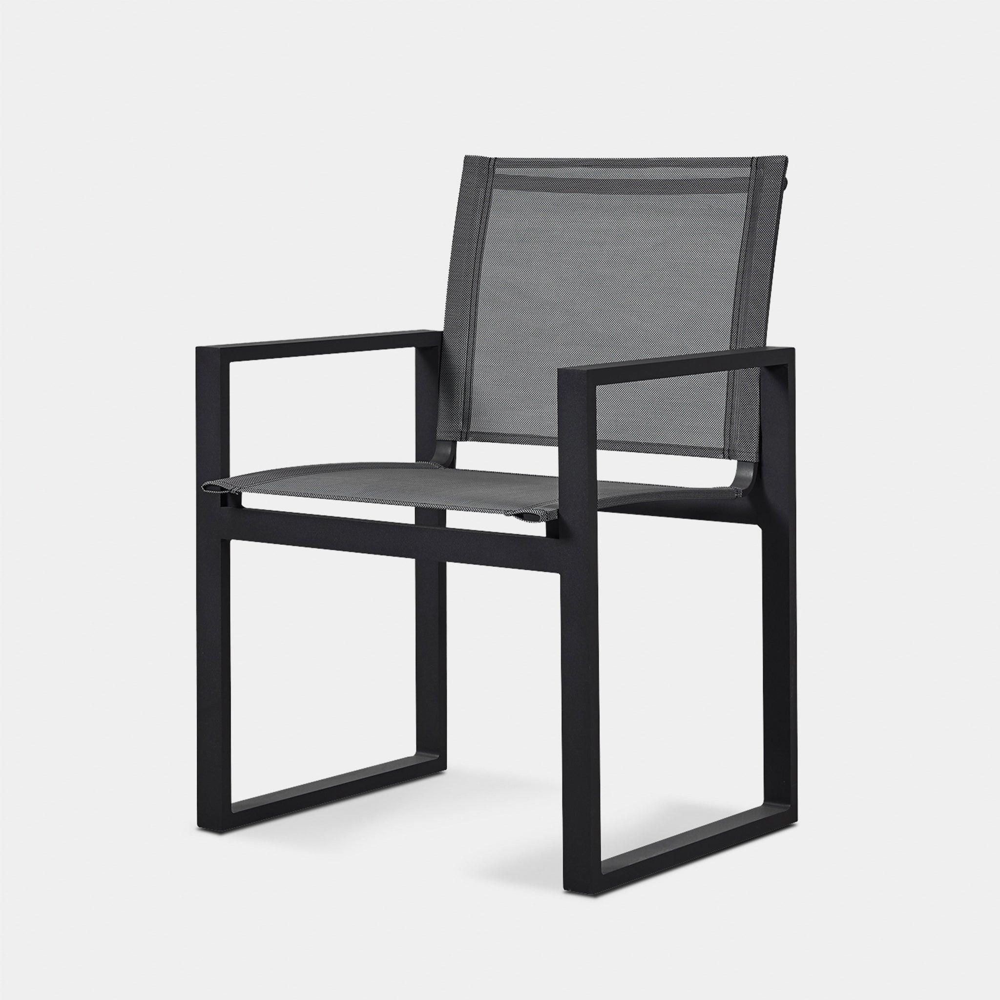 Harbour Hayman Dining Chair - Aluminum Asteroid, Batyline Silver