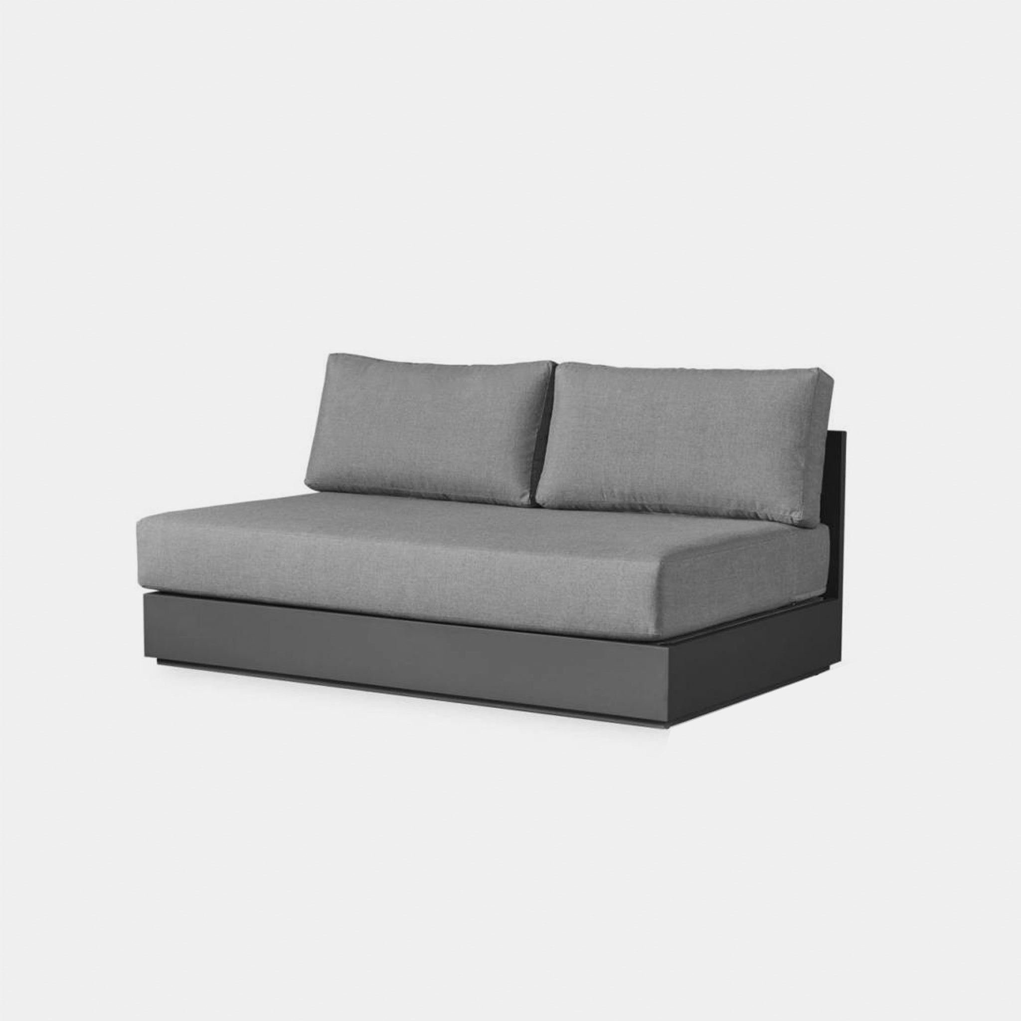 Harbour Hayman 2 Seat Armless Sofa - Aluminum Asteroid, Lisos Grafito, Batyline Silver