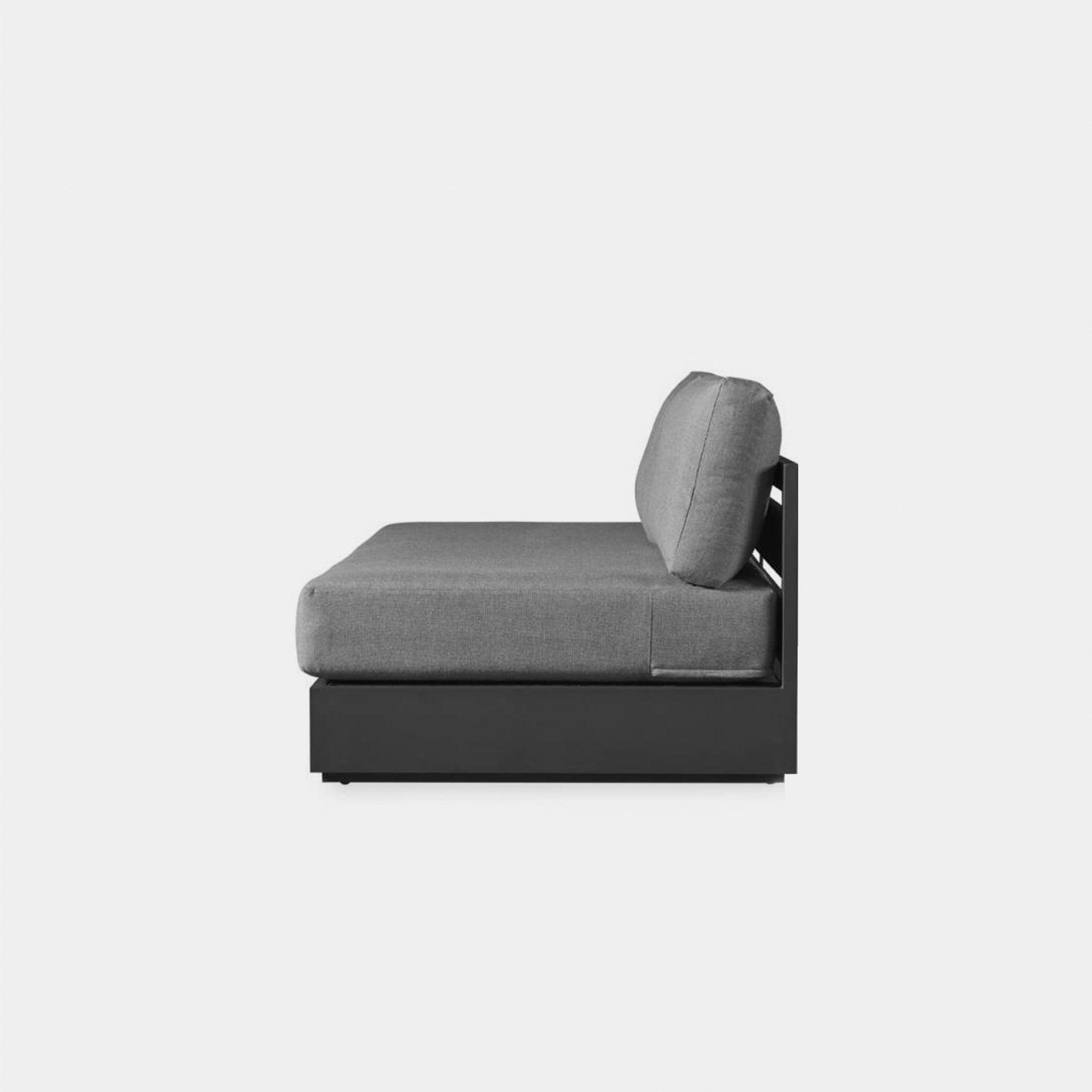 Harbour Hayman 2 Seat Armless Sofa - Aluminum Asteroid, Lisos Grafito, Batyline Silver