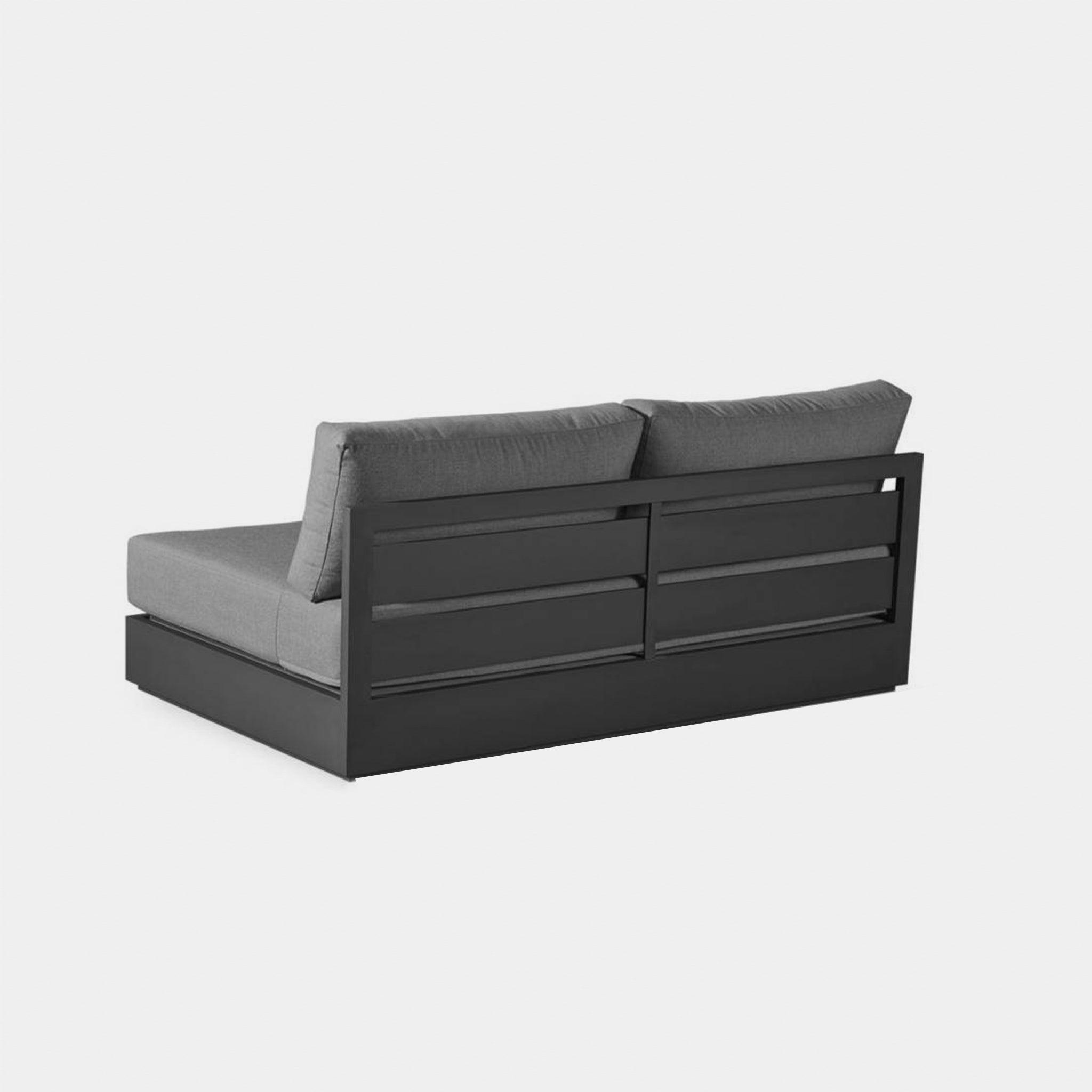 Harbour Hayman 2 Seat Armless Sofa - Aluminum Asteroid, Copacabana Midnight, Batyline Silver