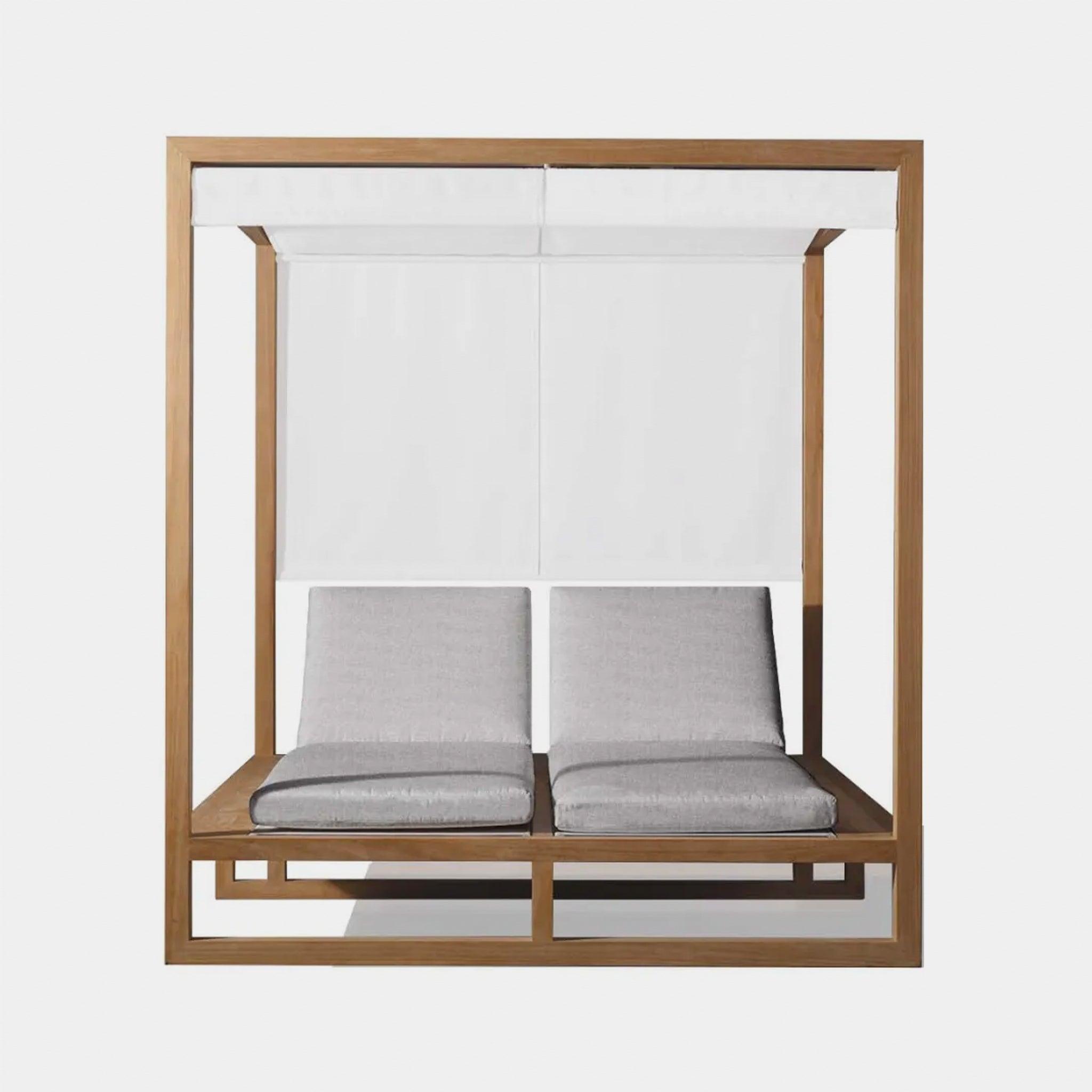 Harbour Hayman Teak Batyline Cabana - Teak Natural, Lisos Grafito, Batyline White