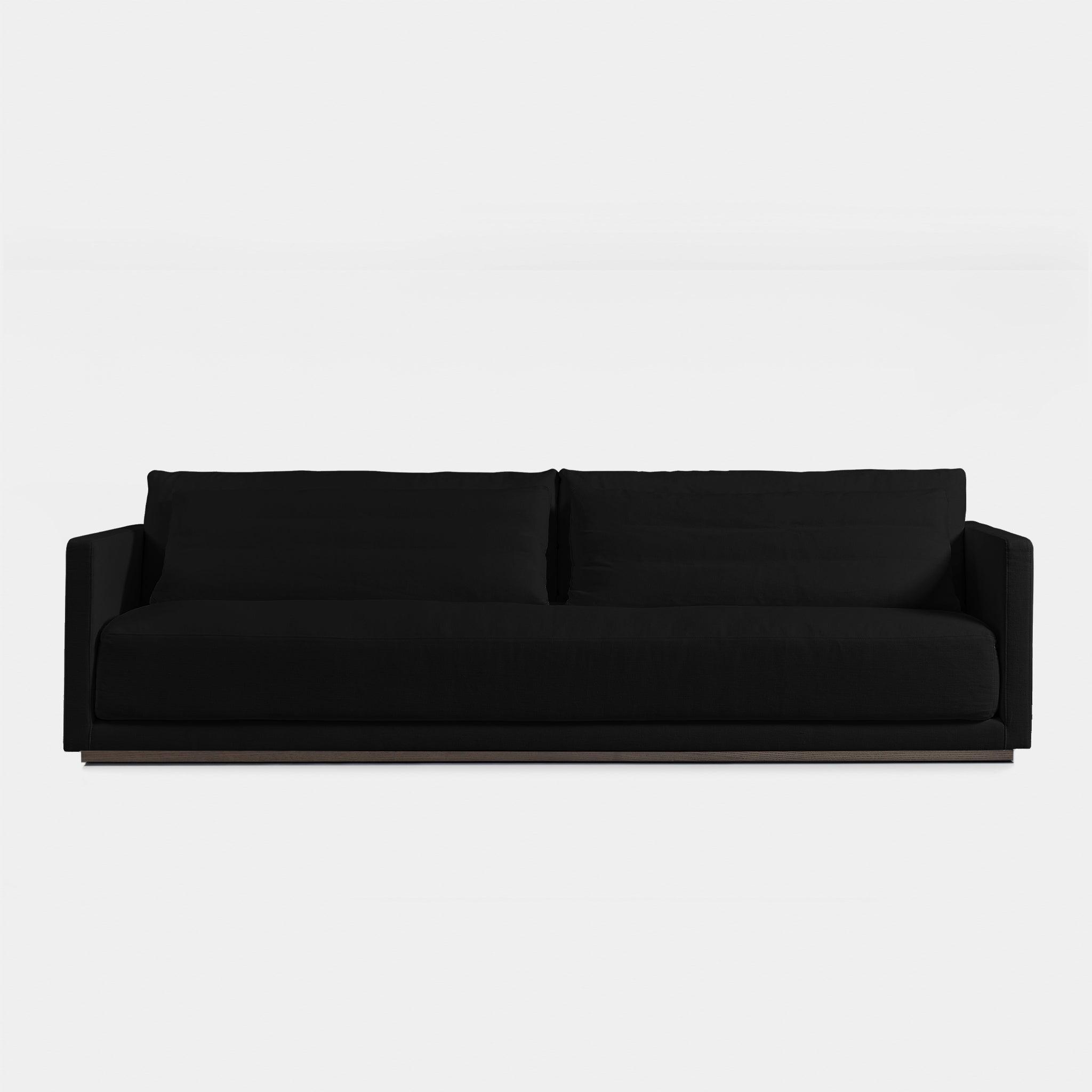 Harbour Ithaca 3.5 Seat Sofa - Oak Brown, Boucle Charcoal