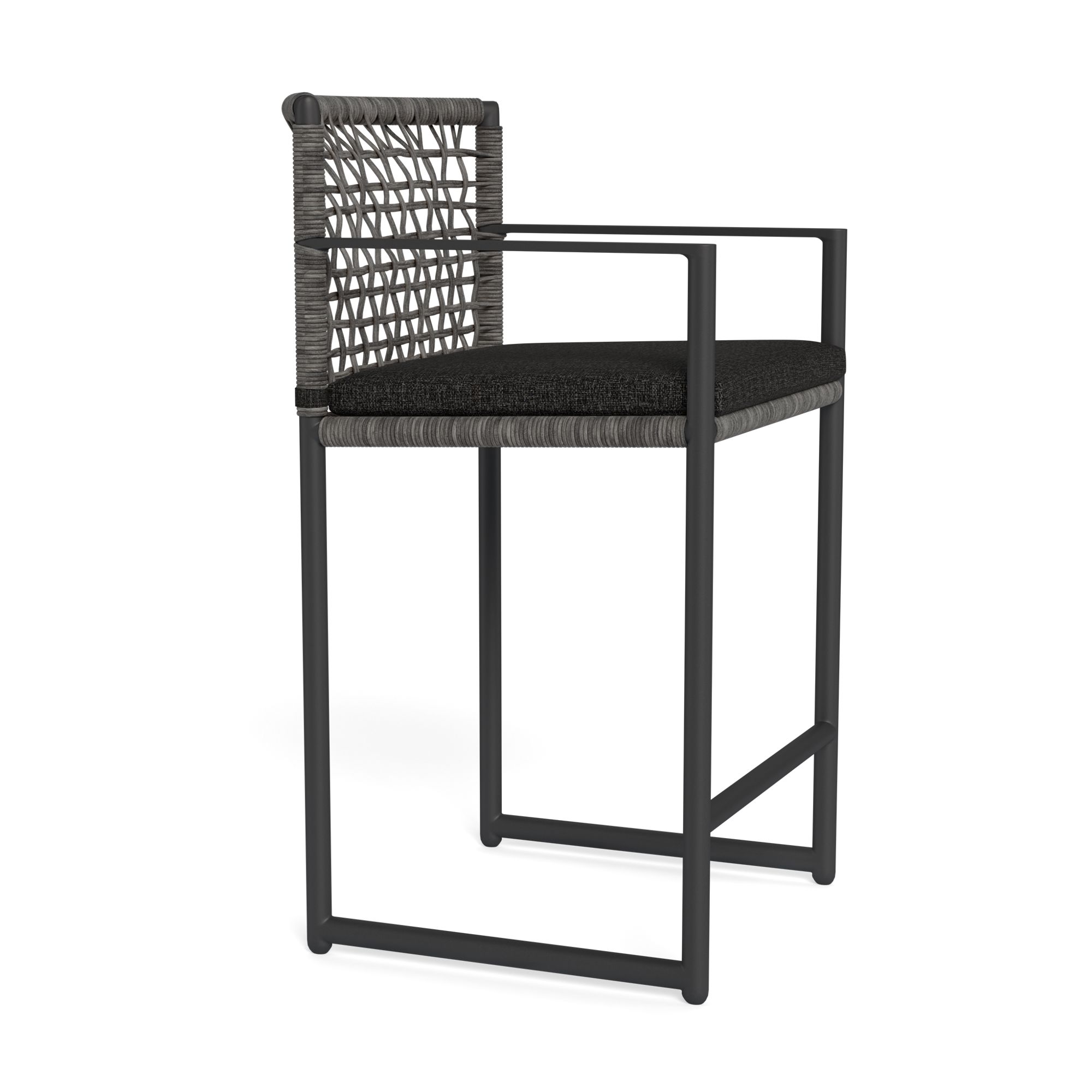 Harbour Loop Counter Stool - Aluminum Asteroid, Copacabana Midnight, Wicker Gray