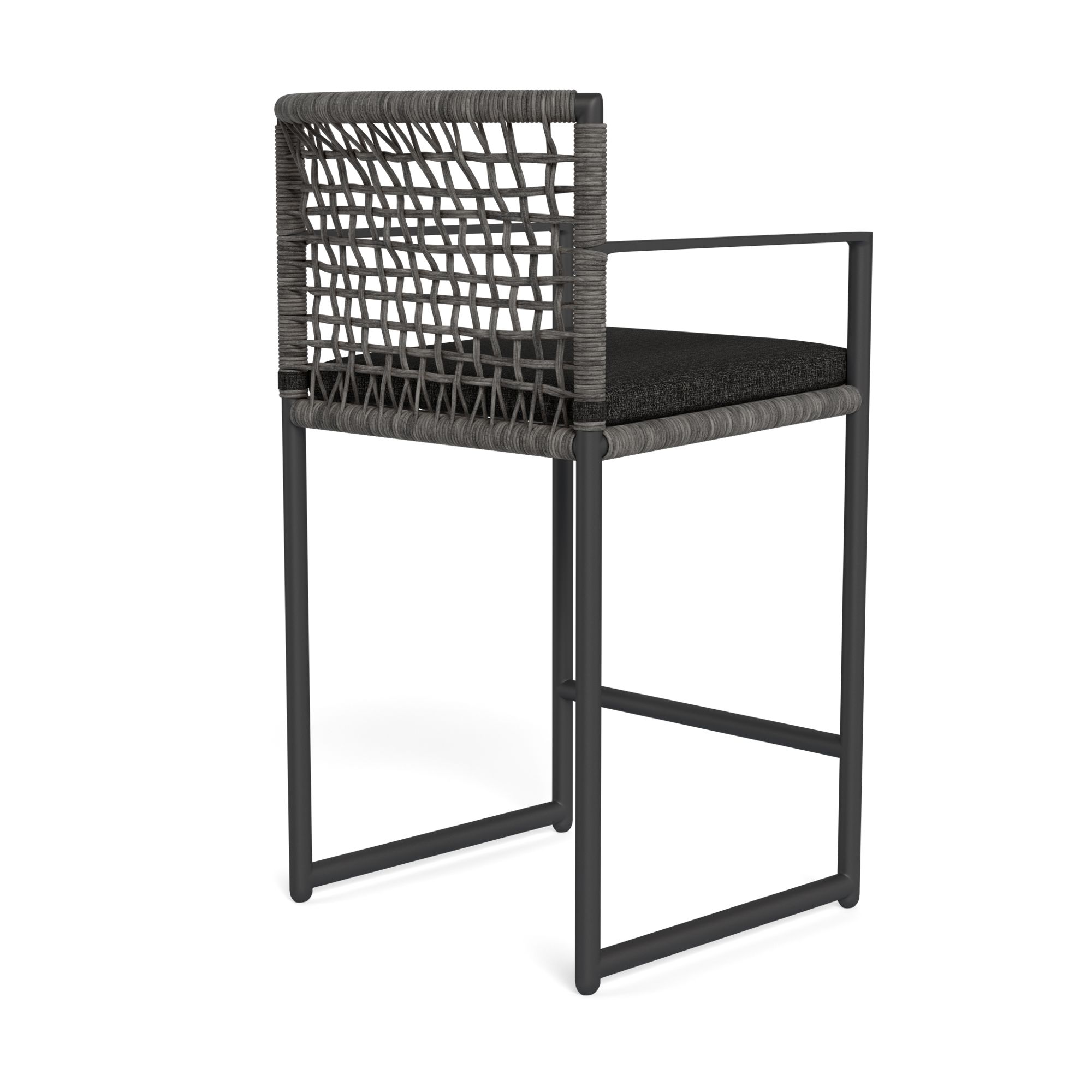 Harbour Loop Counter Stool - Aluminum Asteroid, Copacabana Midnight, Wicker Gray