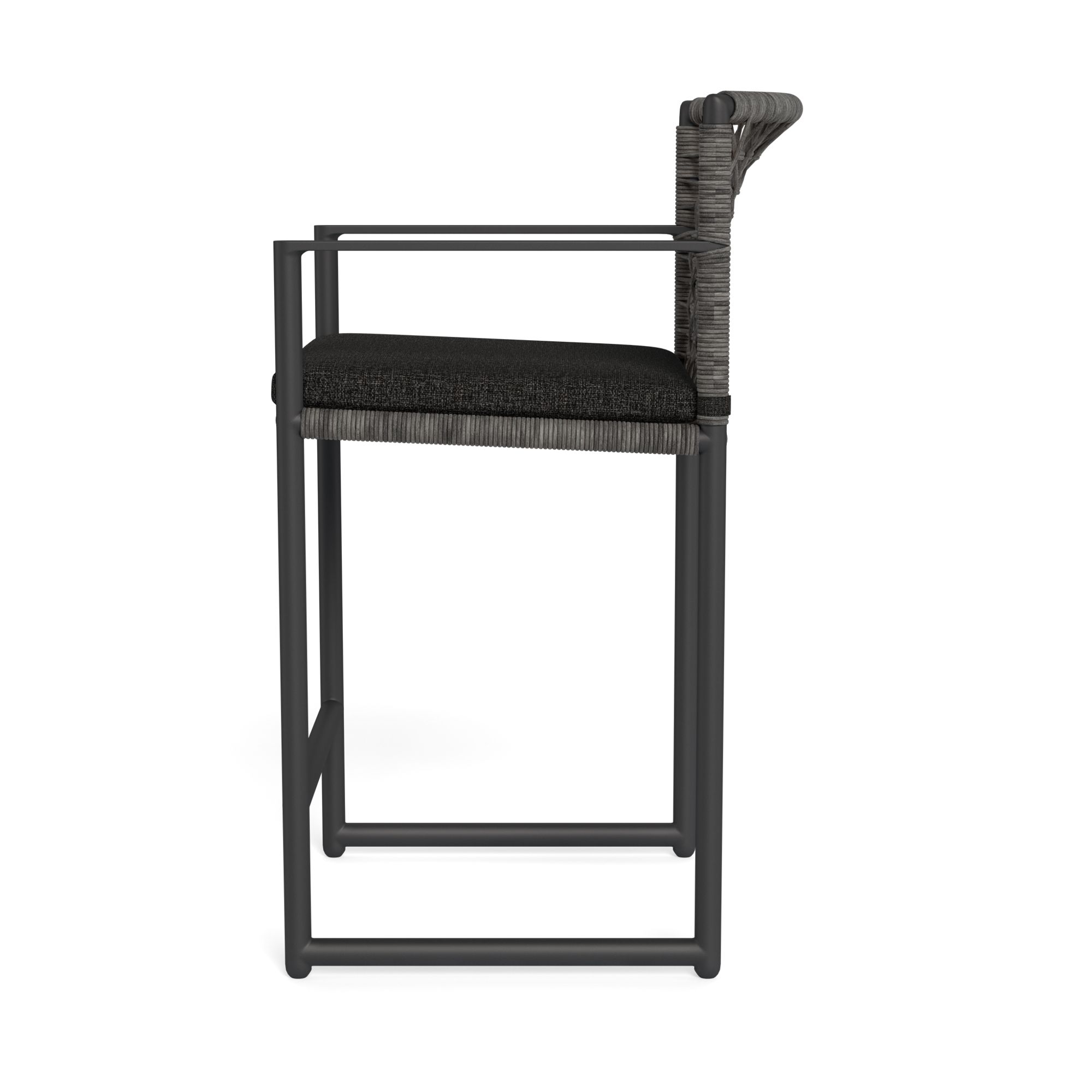 Harbour Loop Counter Stool - Aluminum Asteroid, Copacabana Midnight, Wicker Gray