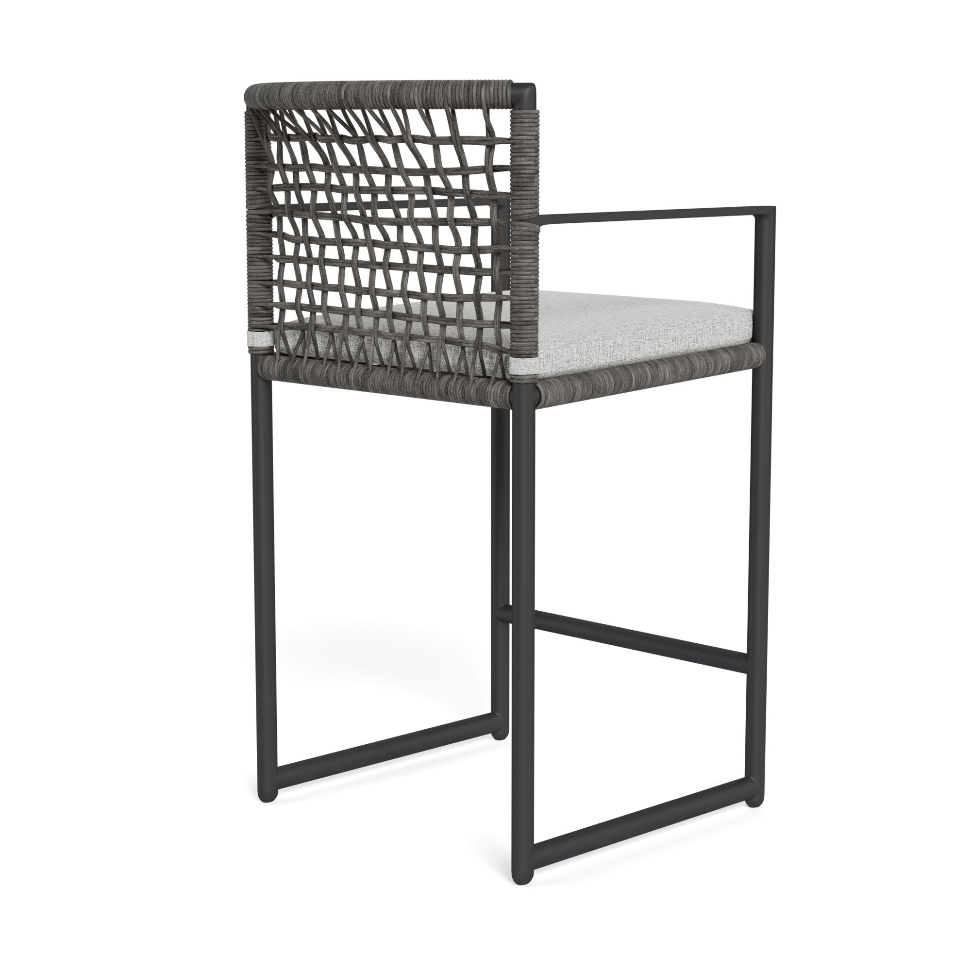 Harbour Loop Counter Stool - Aluminum Asteroid, Copacabana Sand, Wicker Gray