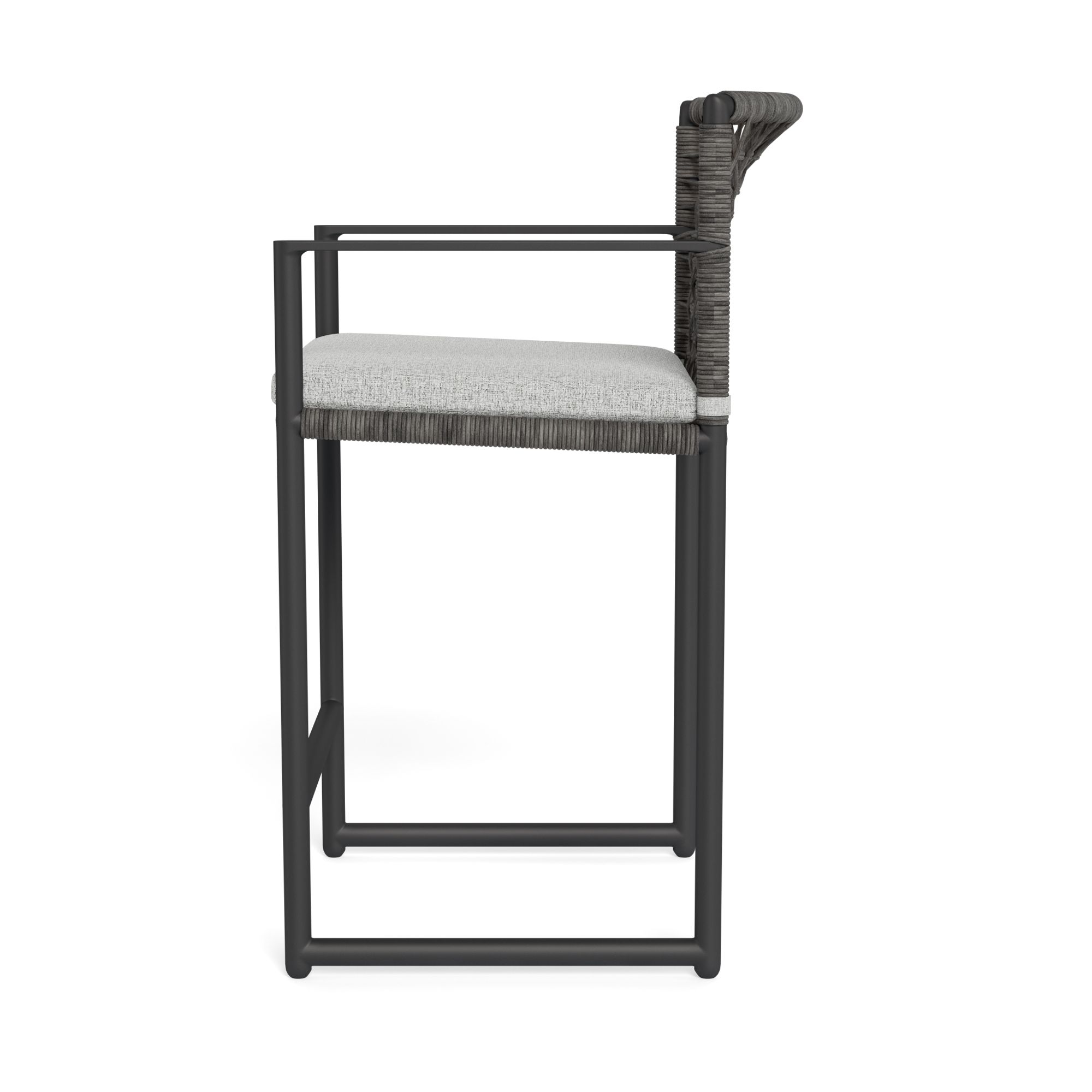 Harbour Loop Counter Stool - Aluminum Asteroid, Copacabana Sand, Wicker Gray