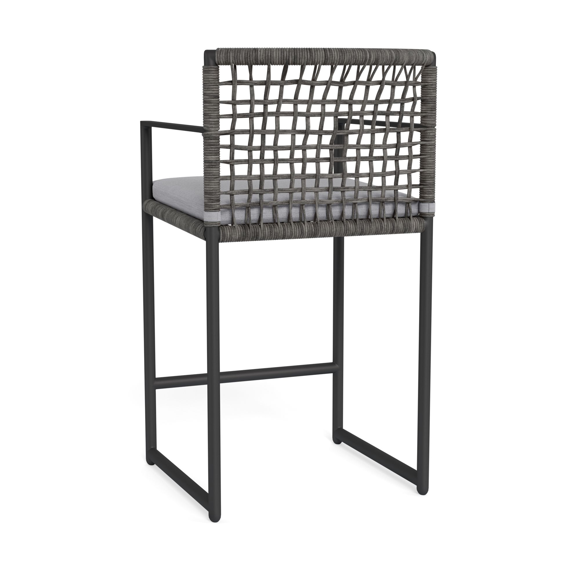 Harbour Loop Counter Stool - Aluminum Asteroid, Panama Cloud, Wicker Gray