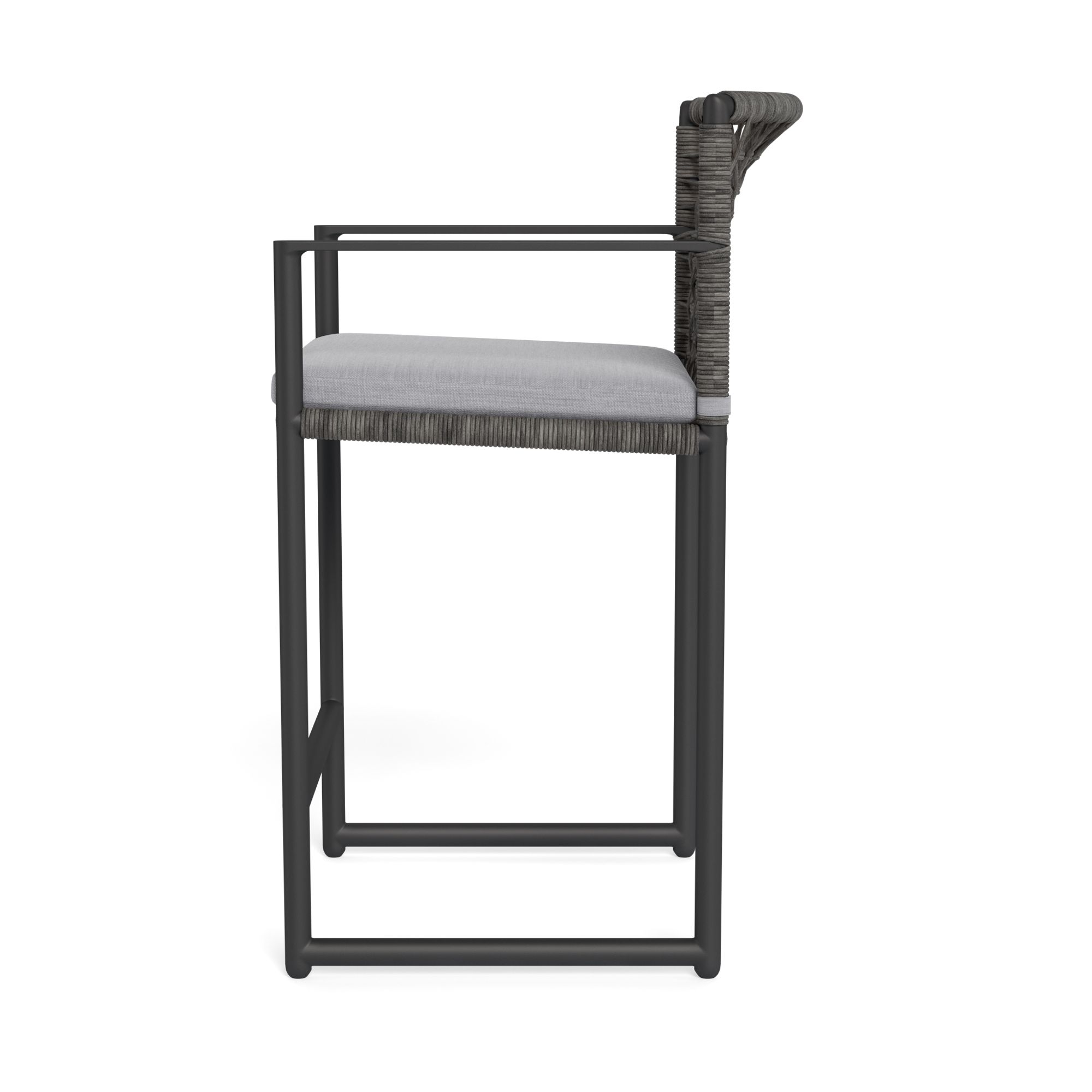 Harbour Loop Counter Stool - Aluminum Asteroid, Panama Cloud, Wicker Gray