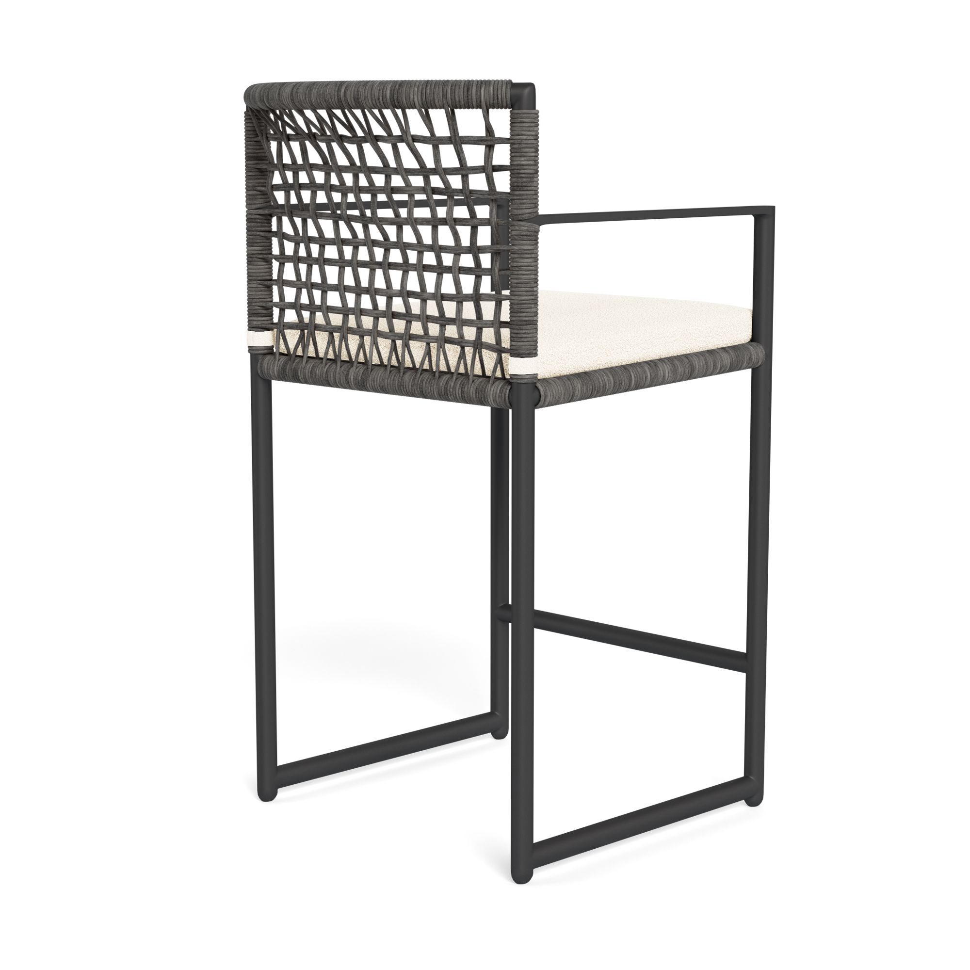 Harbour Loop Counter Stool - Aluminum Asteroid, Riviera Ivory, Wicker Gray