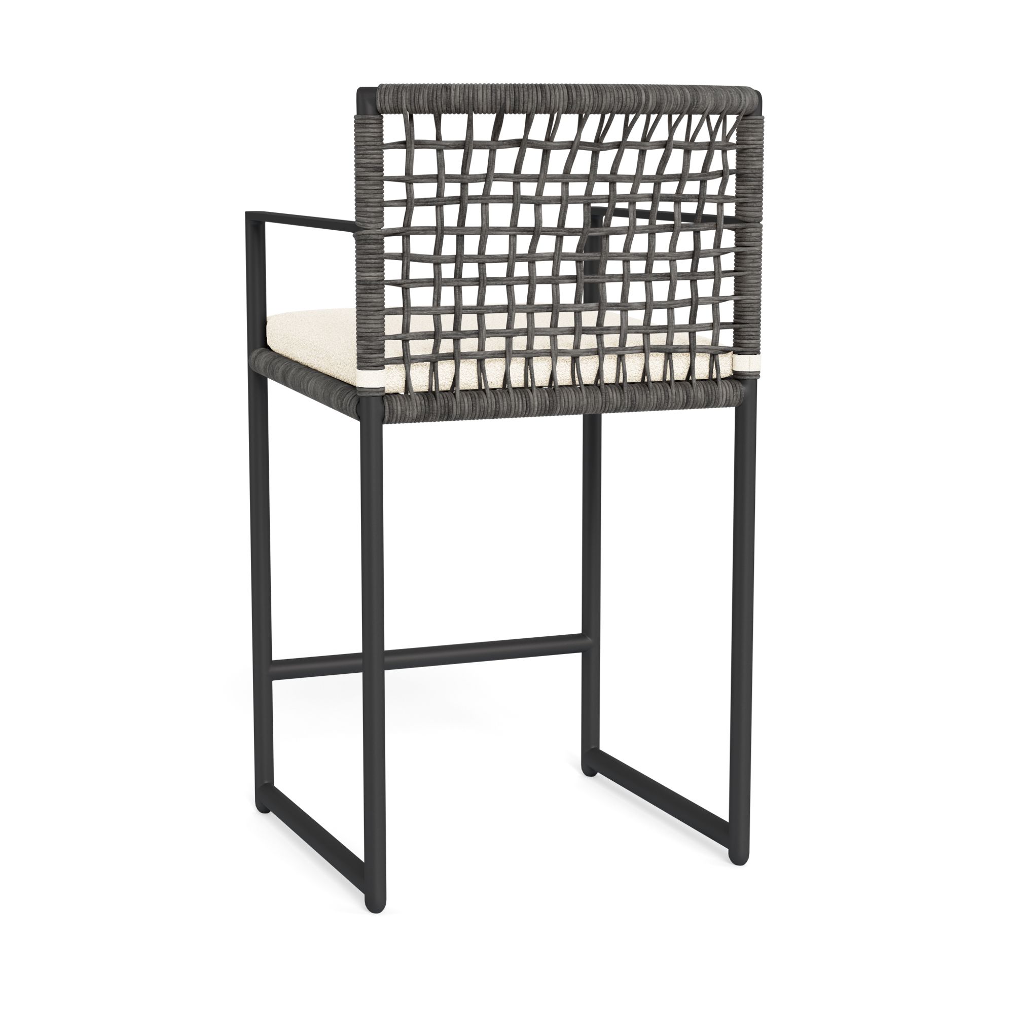 Harbour Loop Counter Stool - Aluminum Asteroid, Riviera Ivory, Wicker Gray