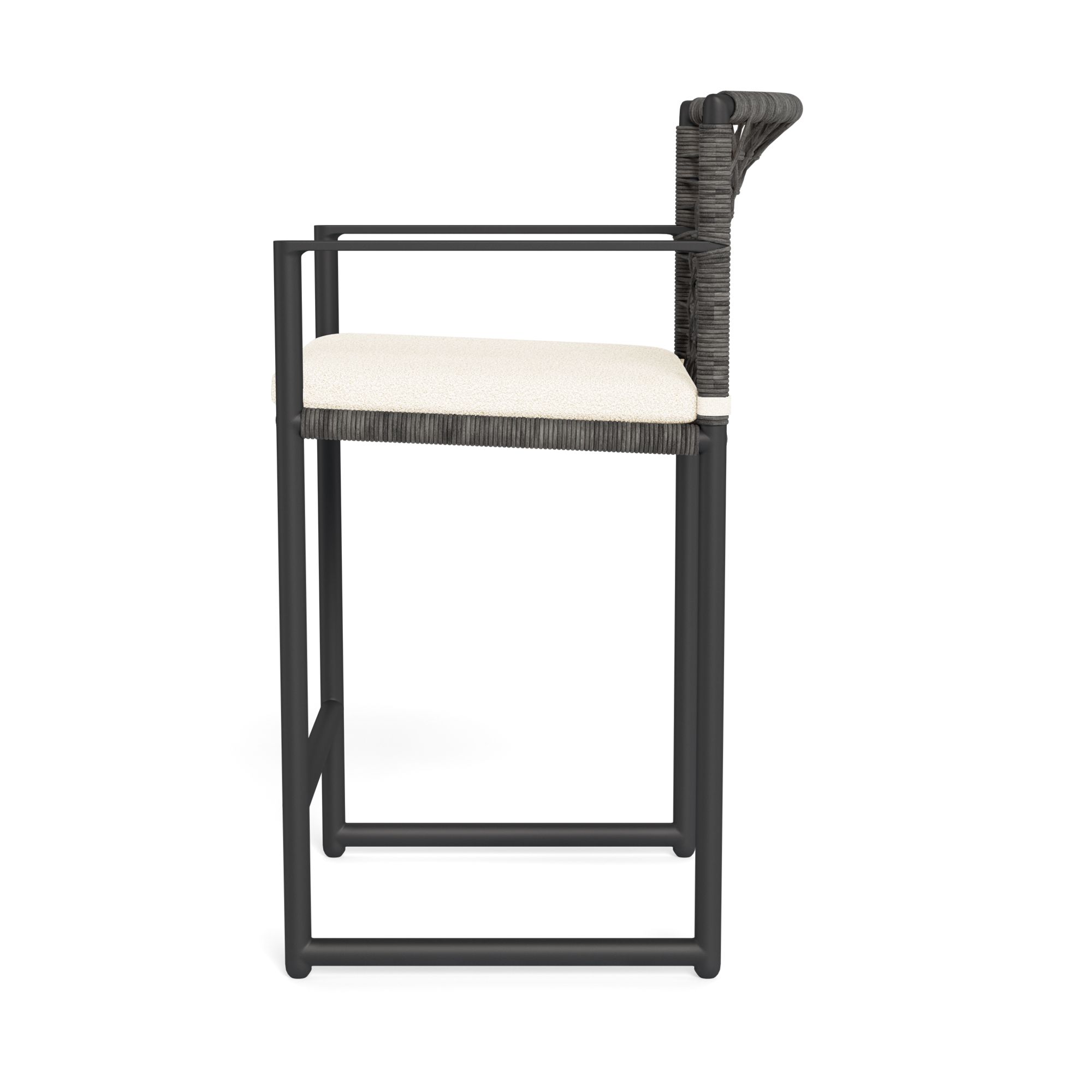 Harbour Loop Counter Stool - Aluminum Asteroid, Riviera Ivory, Wicker Gray