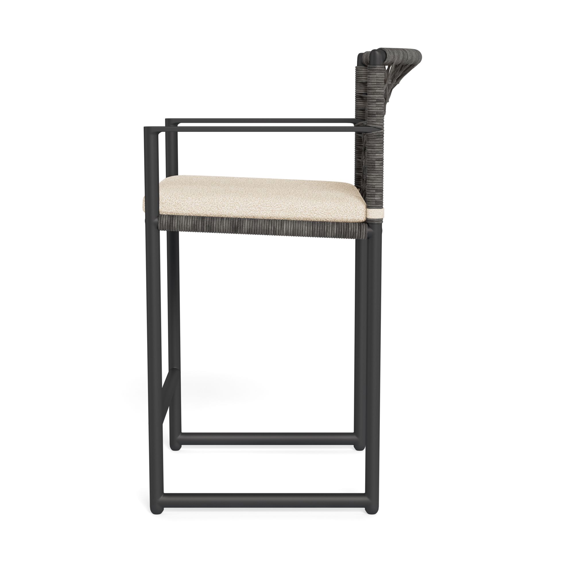 Harbour Loop Counter Stool - Aluminum Asteroid, Riviera Sand, Wicker Gray