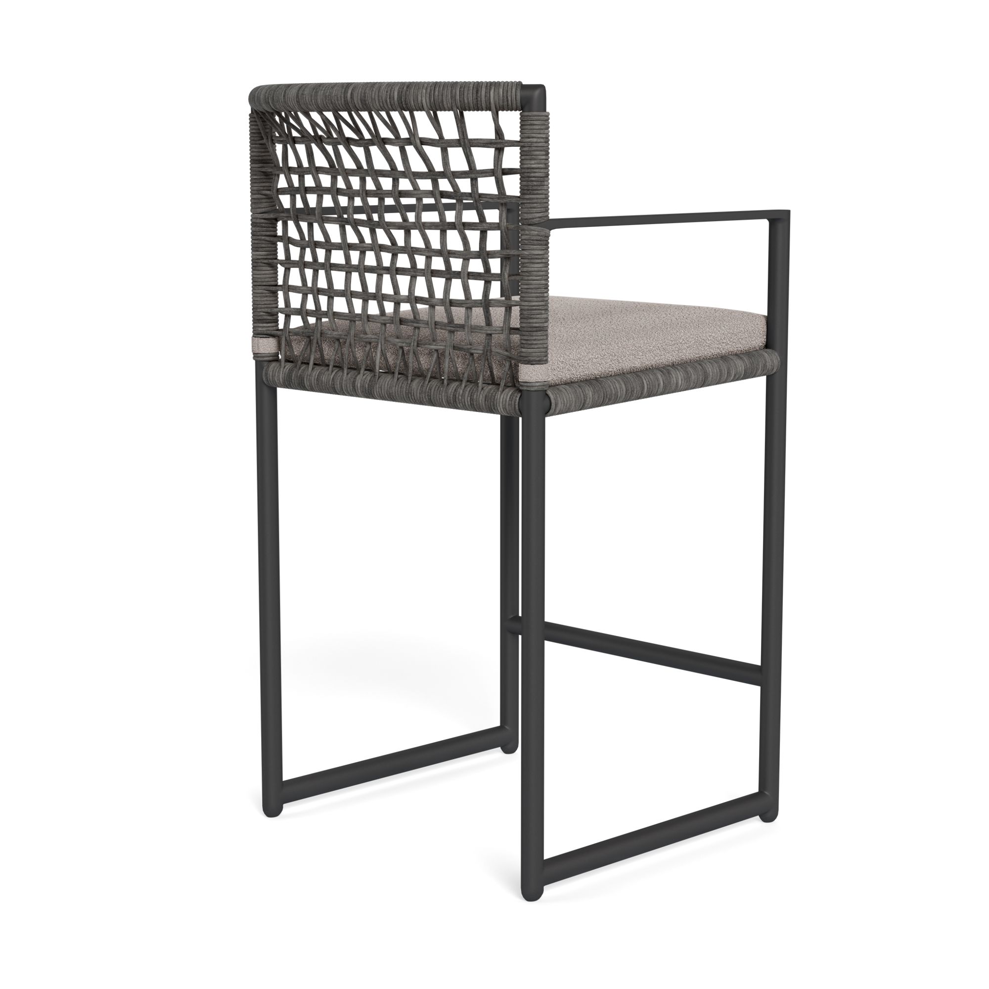 Harbour Loop Counter Stool - Aluminum Asteroid, Riviera Stone, Wicker Gray