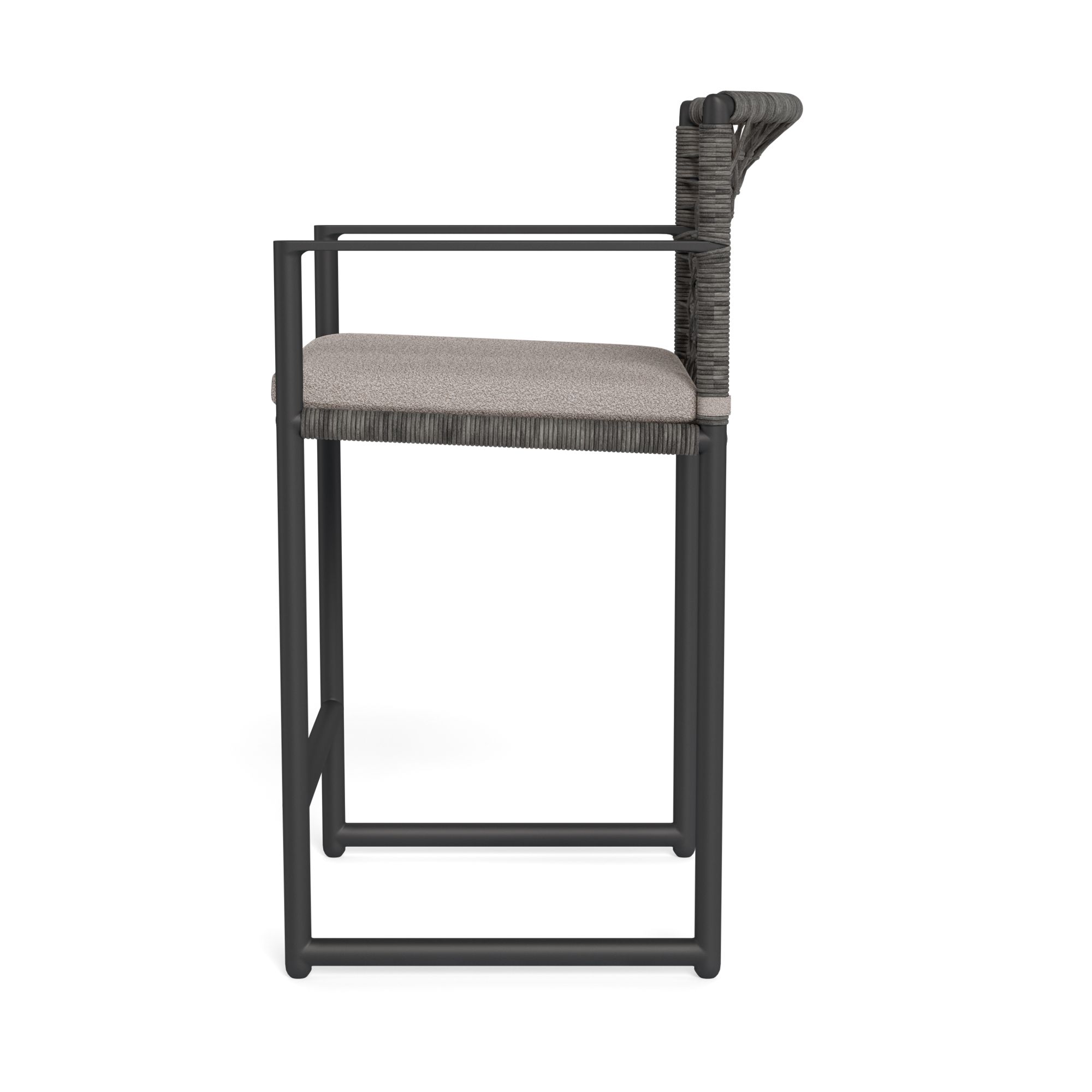 Harbour Loop Counter Stool - Aluminum Asteroid, Riviera Stone, Wicker Gray