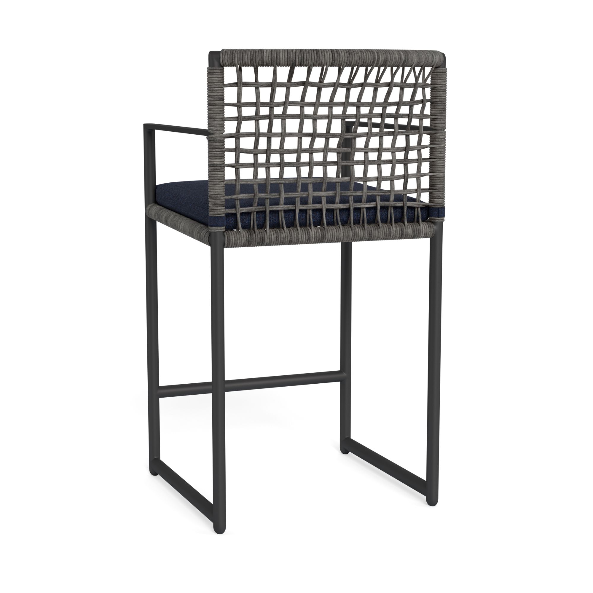 Harbour Loop Counter Stool - Aluminum Asteroid, Siesta Indigo, Wicker Gray