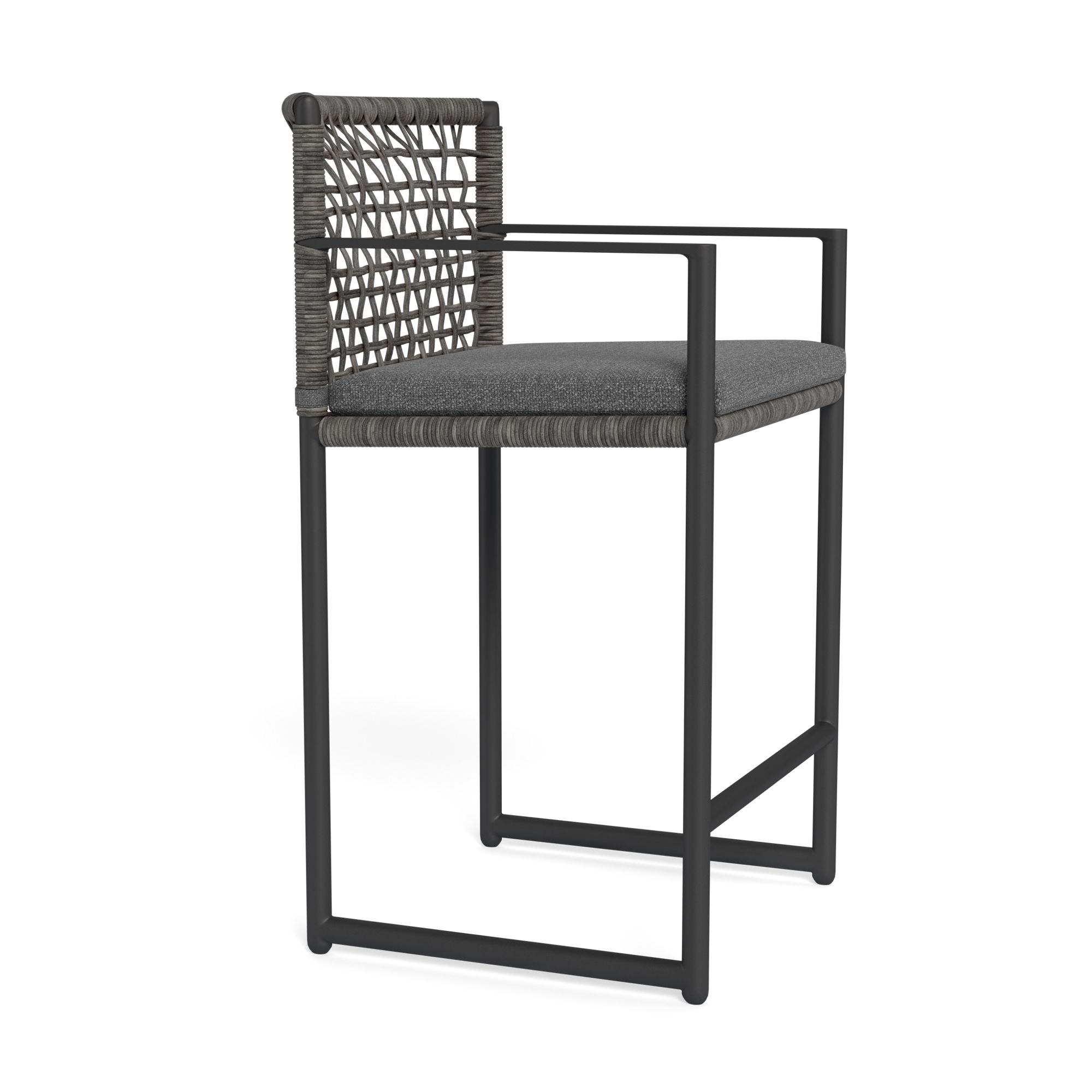 Harbour Loop Counter Stool - Aluminum Asteroid, Siesta Slate, Wicker Gray