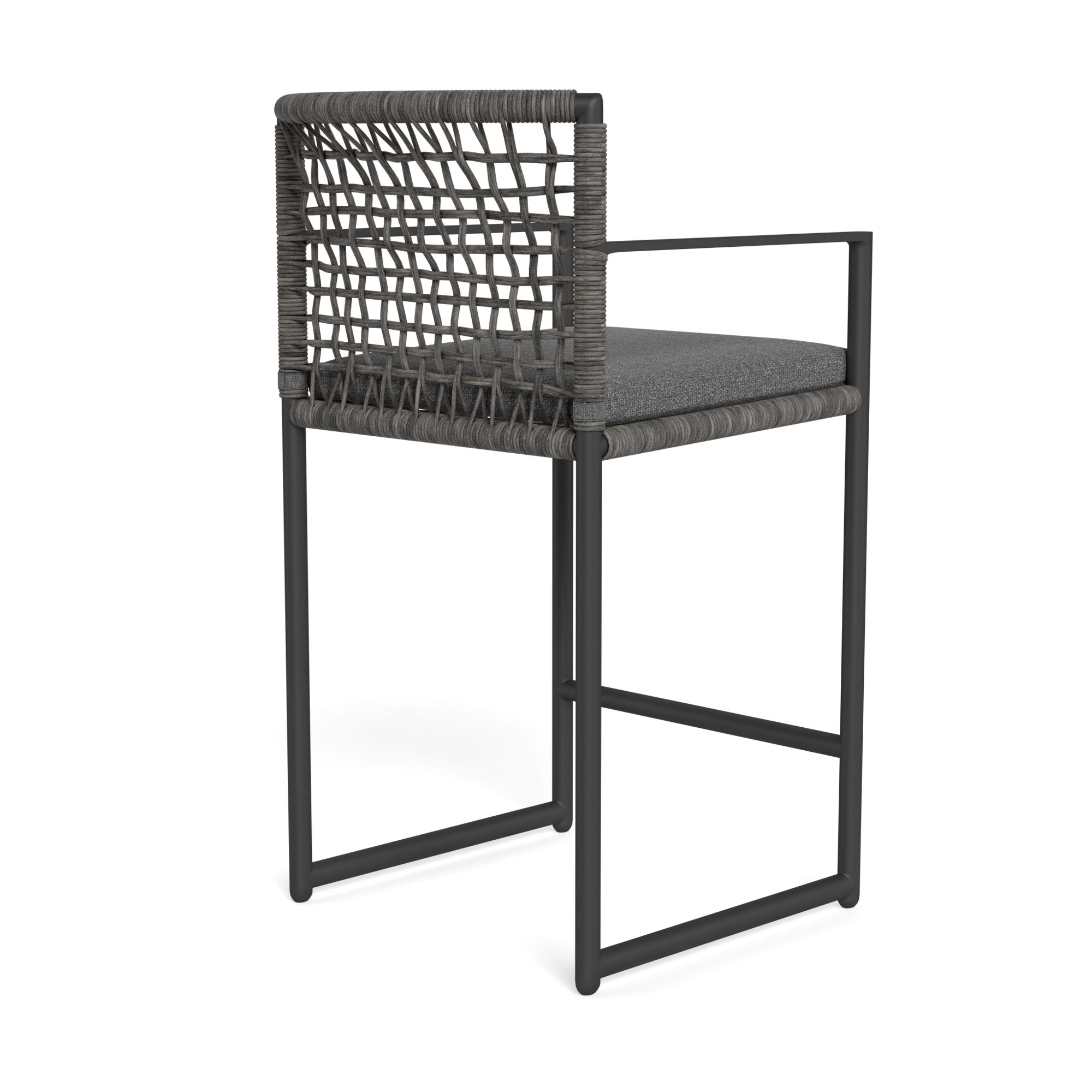 Harbour Loop Counter Stool - Aluminum Asteroid, Siesta Slate, Wicker Gray