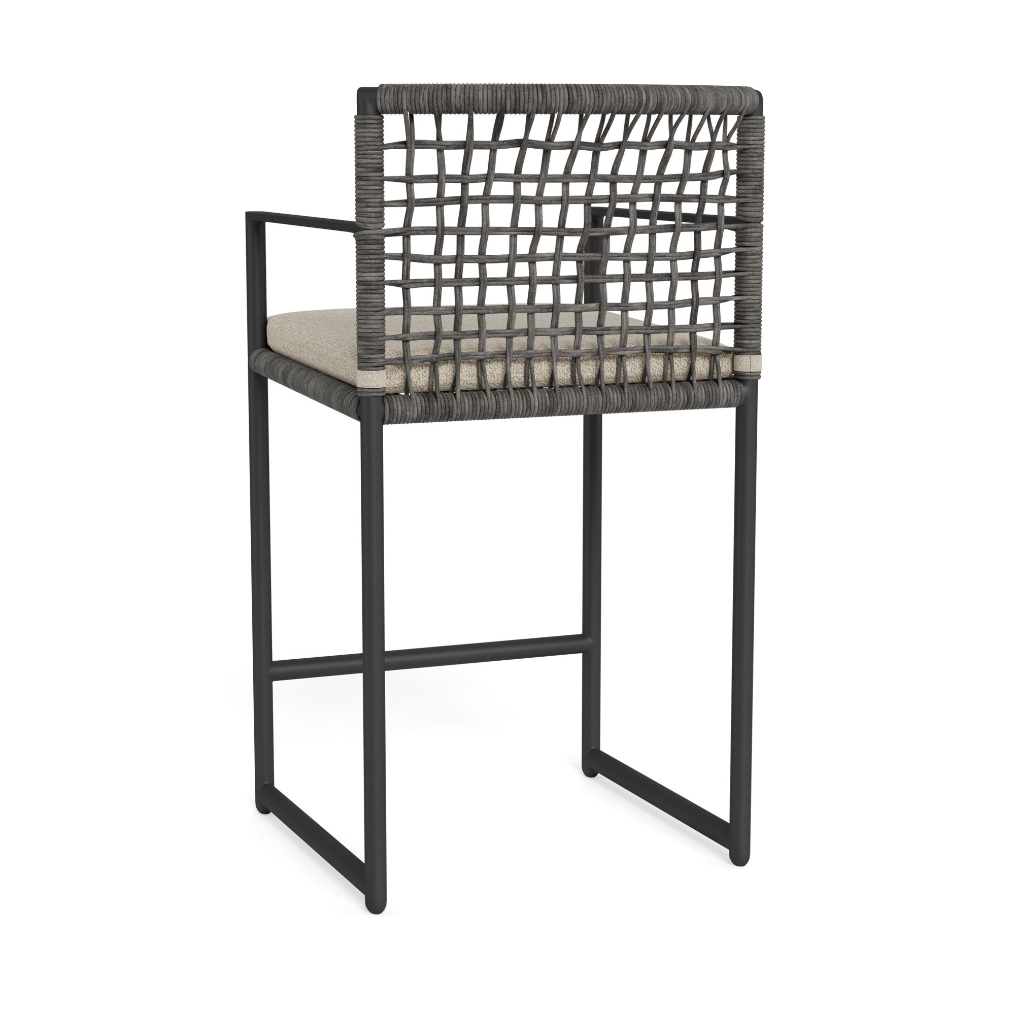 Harbour Loop Counter Stool - Aluminum Asteroid, Siesta Taupe, Wicker Gray