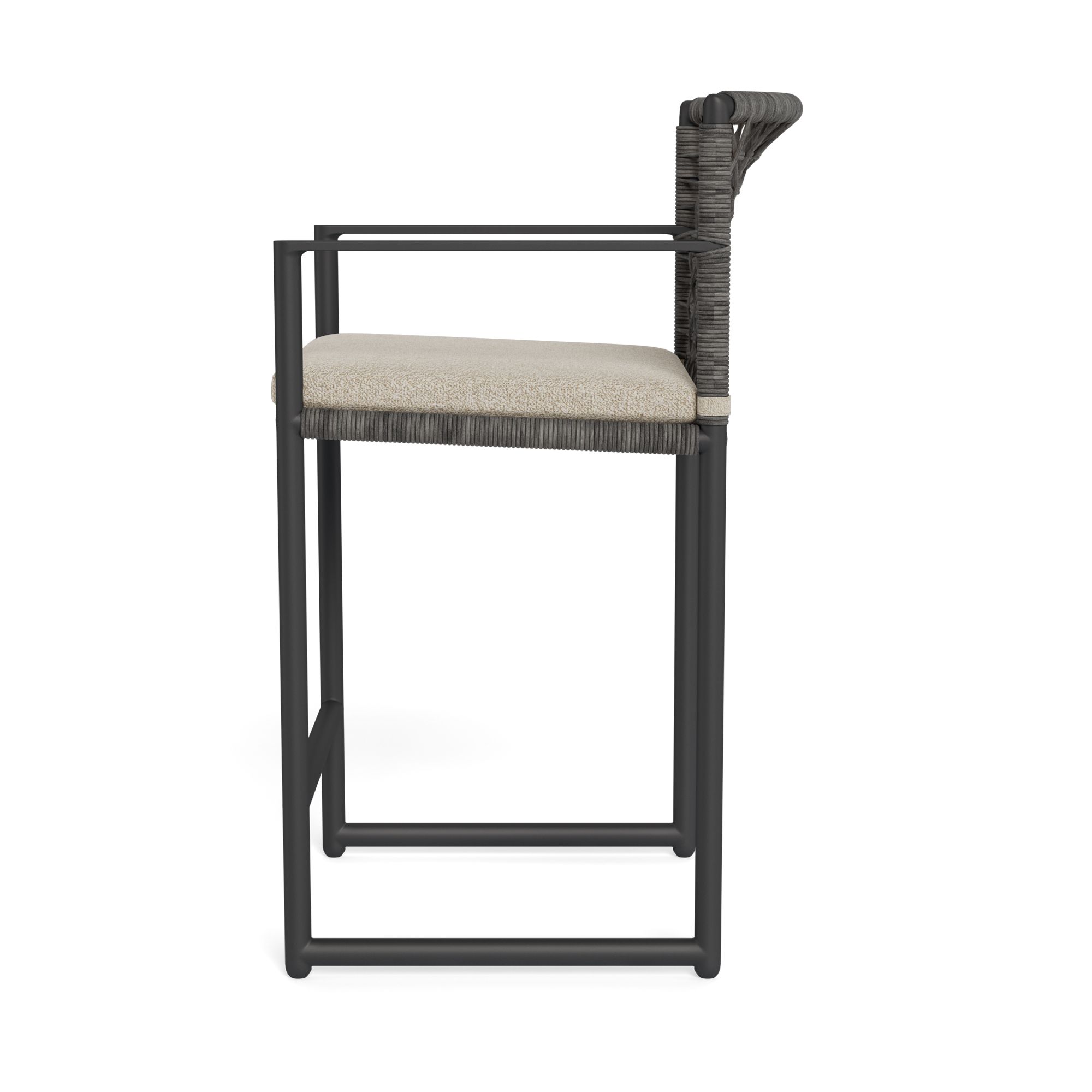 Harbour Loop Counter Stool - Aluminum Asteroid, Siesta Taupe, Wicker Gray