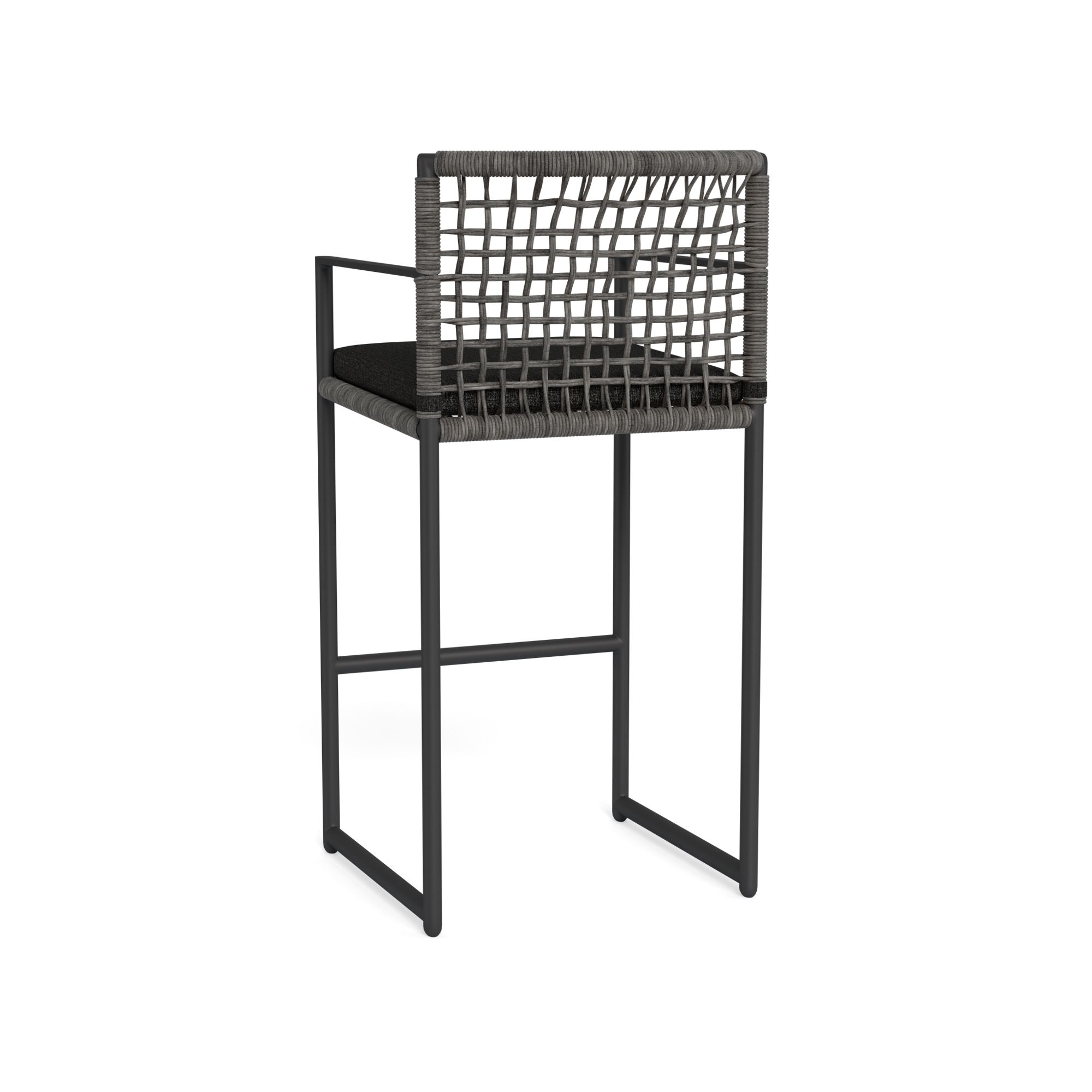 Harbour Loop Bar Stool - Aluminum Asteroid, Copacabana Midnight, Wicker Gray