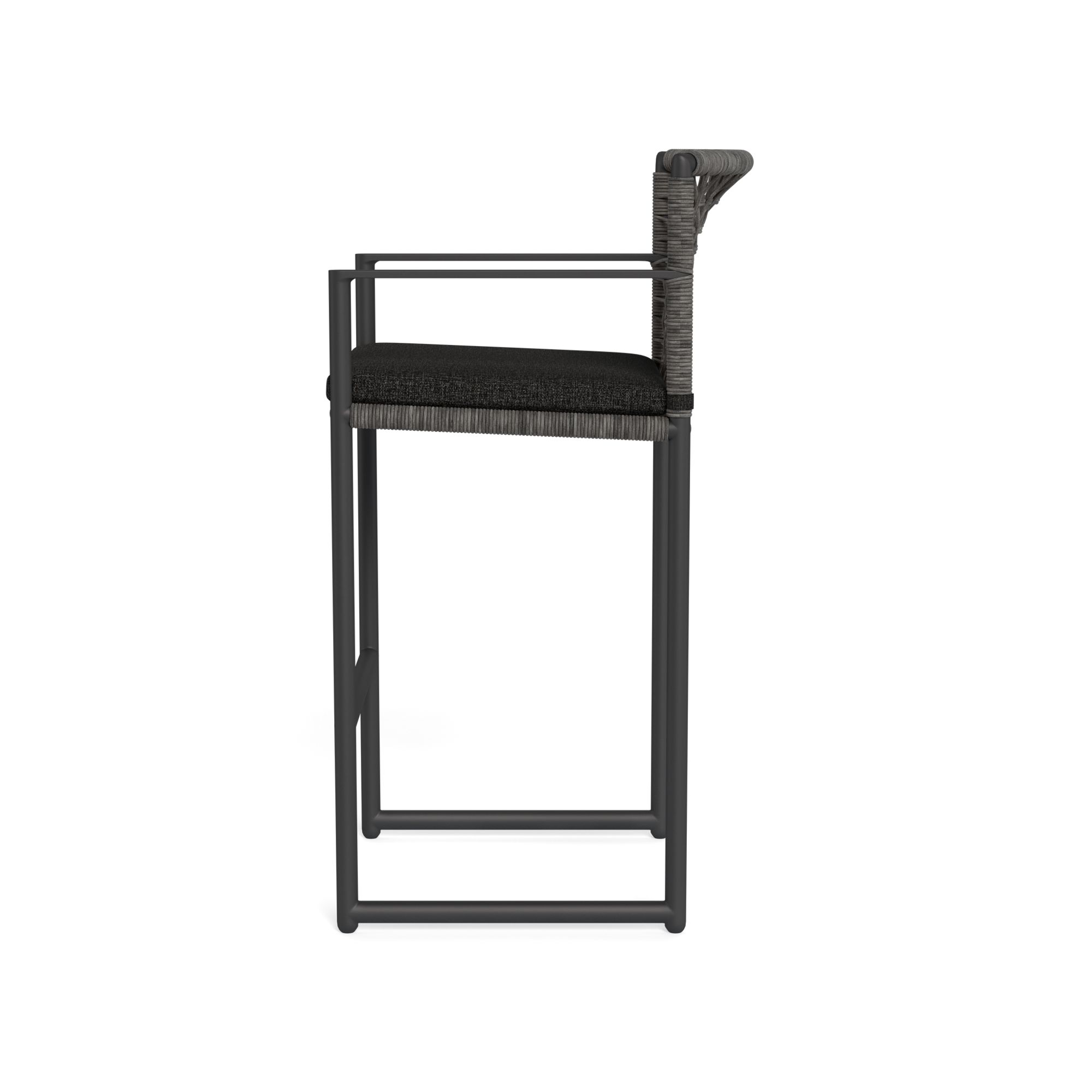 Harbour Loop Bar Stool - Aluminum Asteroid, Copacabana Midnight, Wicker Gray