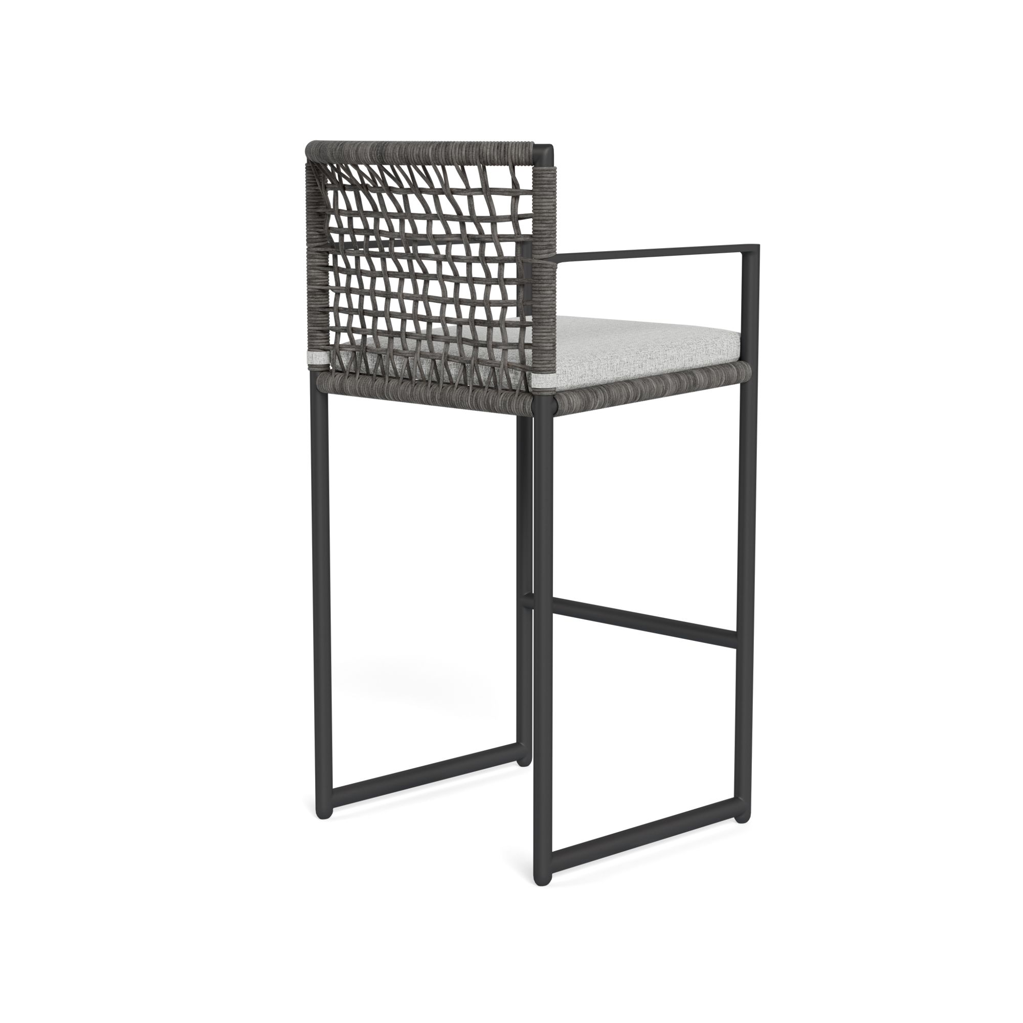 Harbour Loop Bar Stool - Aluminum Asteroid, Copacabana Sand, Wicker Gray