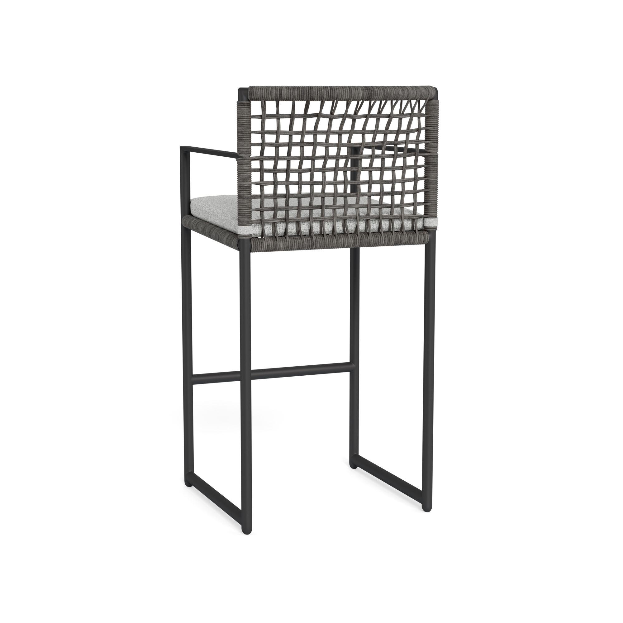 Harbour Loop Bar Stool - Aluminum Asteroid, Copacabana Sand, Wicker Gray