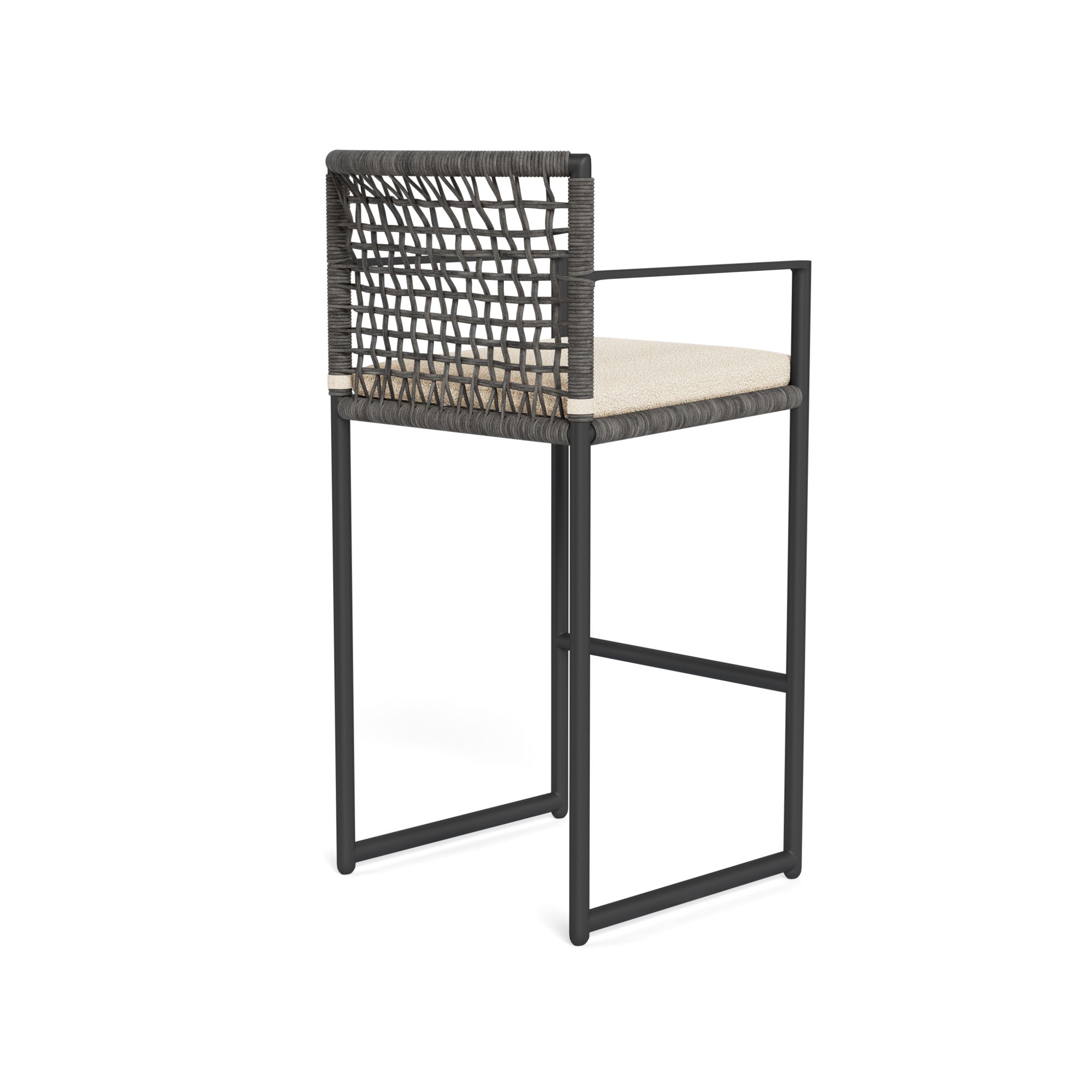 Harbour Loop Bar Stool - Aluminum Asteroid, Riviera Sand, Wicker Gray