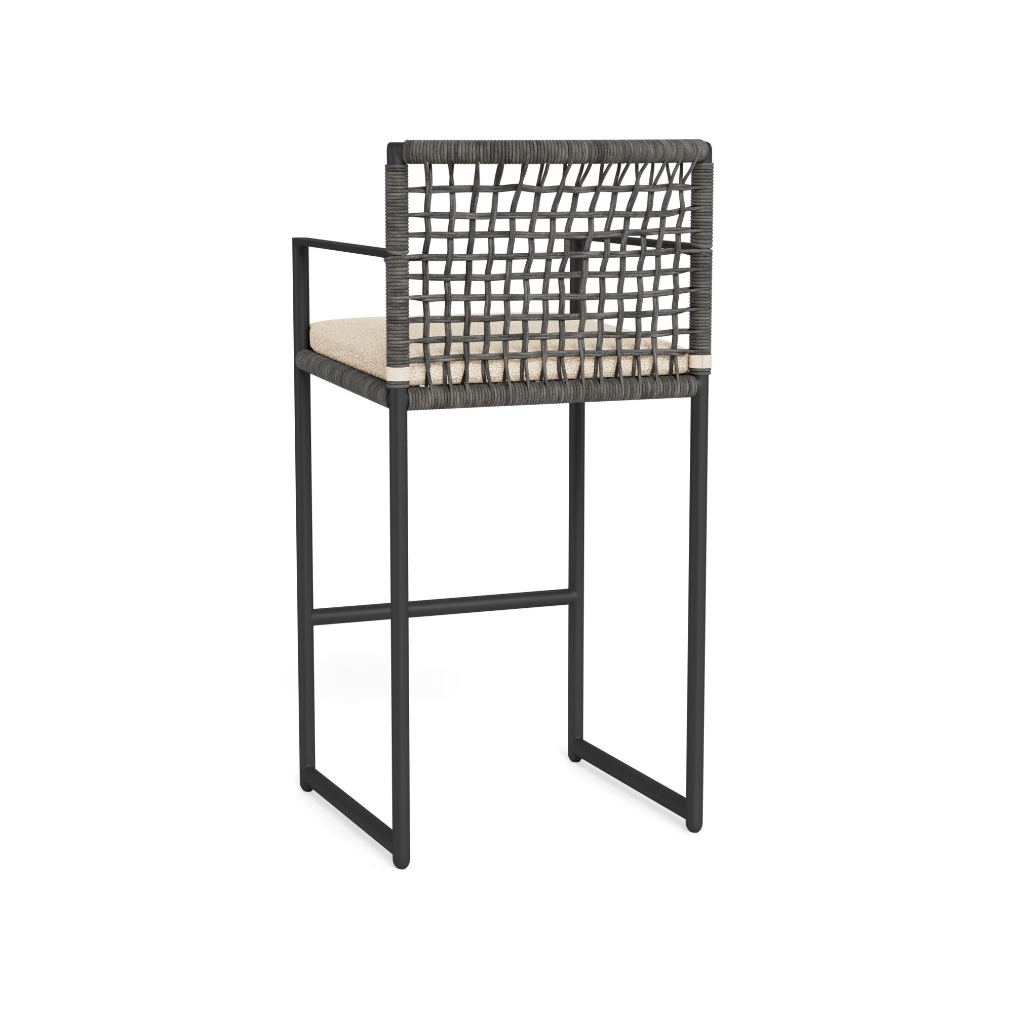 Harbour Loop Bar Stool - Aluminum Asteroid, Riviera Sand, Wicker Gray