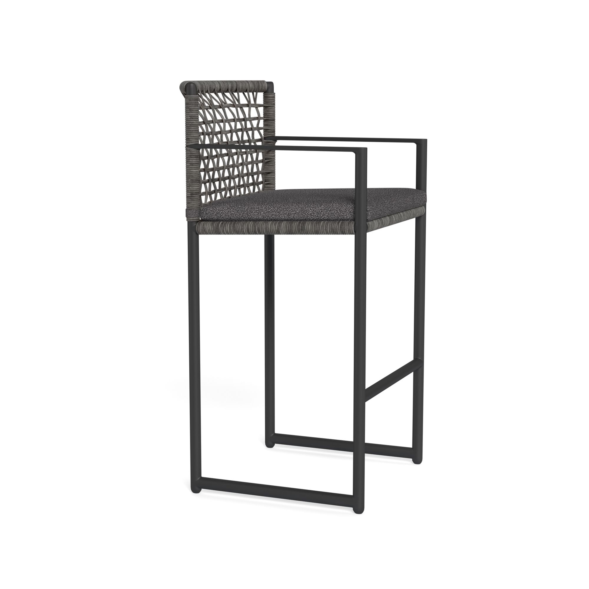 Harbour Loop Bar Stool - Aluminum Asteroid, Riviera Slate, Wicker Gray