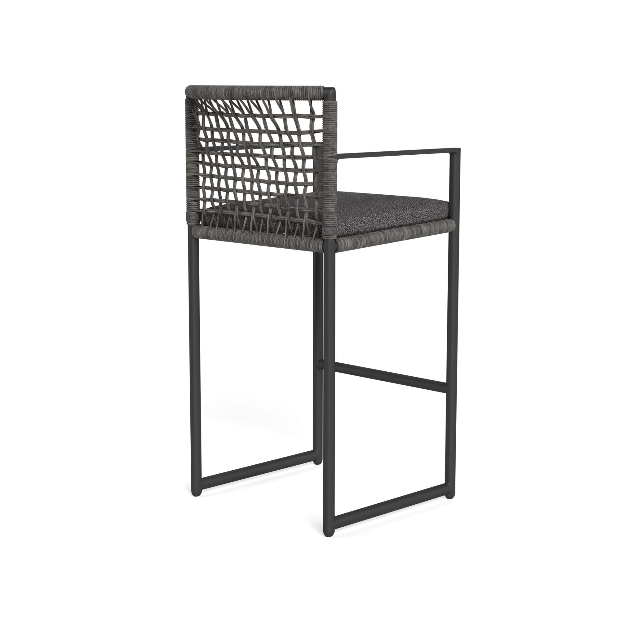 Harbour Loop Bar Stool - Aluminum Asteroid, Riviera Slate, Wicker Gray