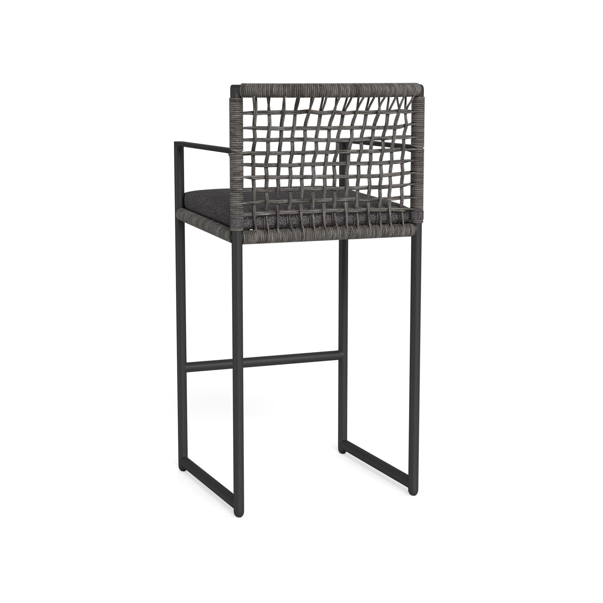 Harbour Loop Bar Stool - Aluminum Asteroid, Riviera Slate, Wicker Gray