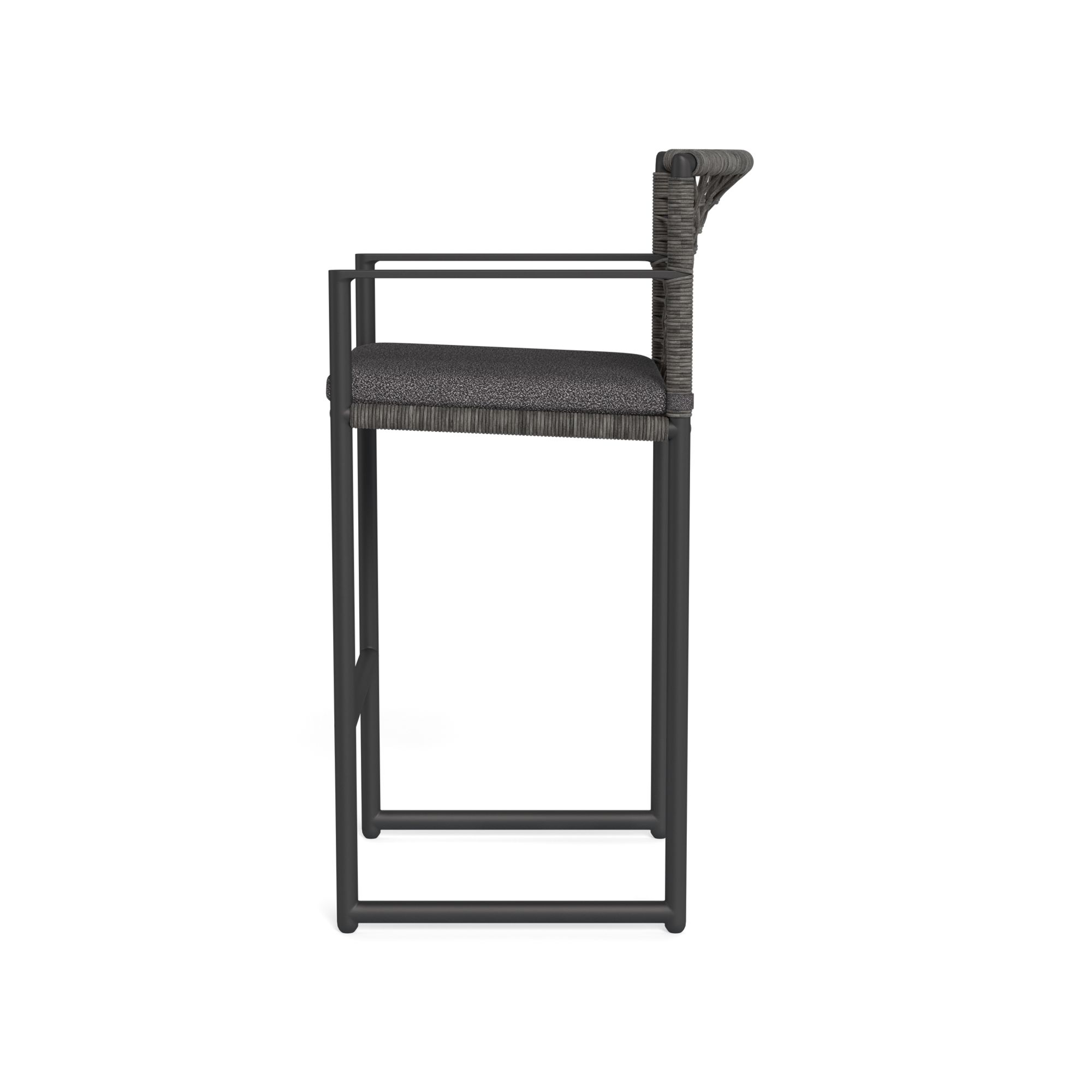 Harbour Loop Bar Stool - Aluminum Asteroid, Riviera Slate, Wicker Gray