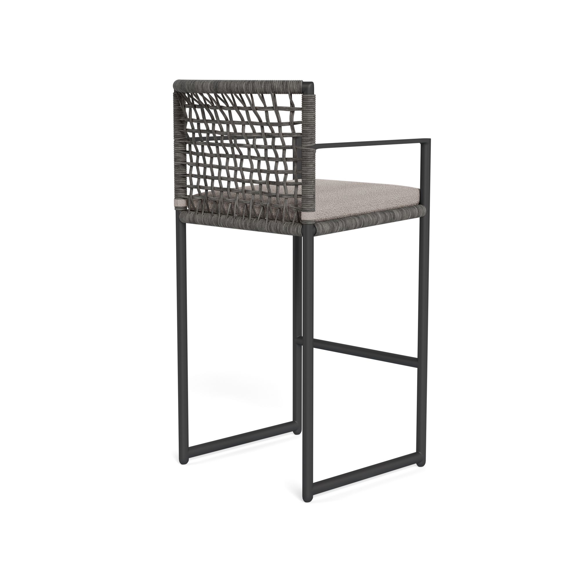 Harbour Loop Bar Stool - Aluminum Asteroid, Riviera Stone, Wicker Gray