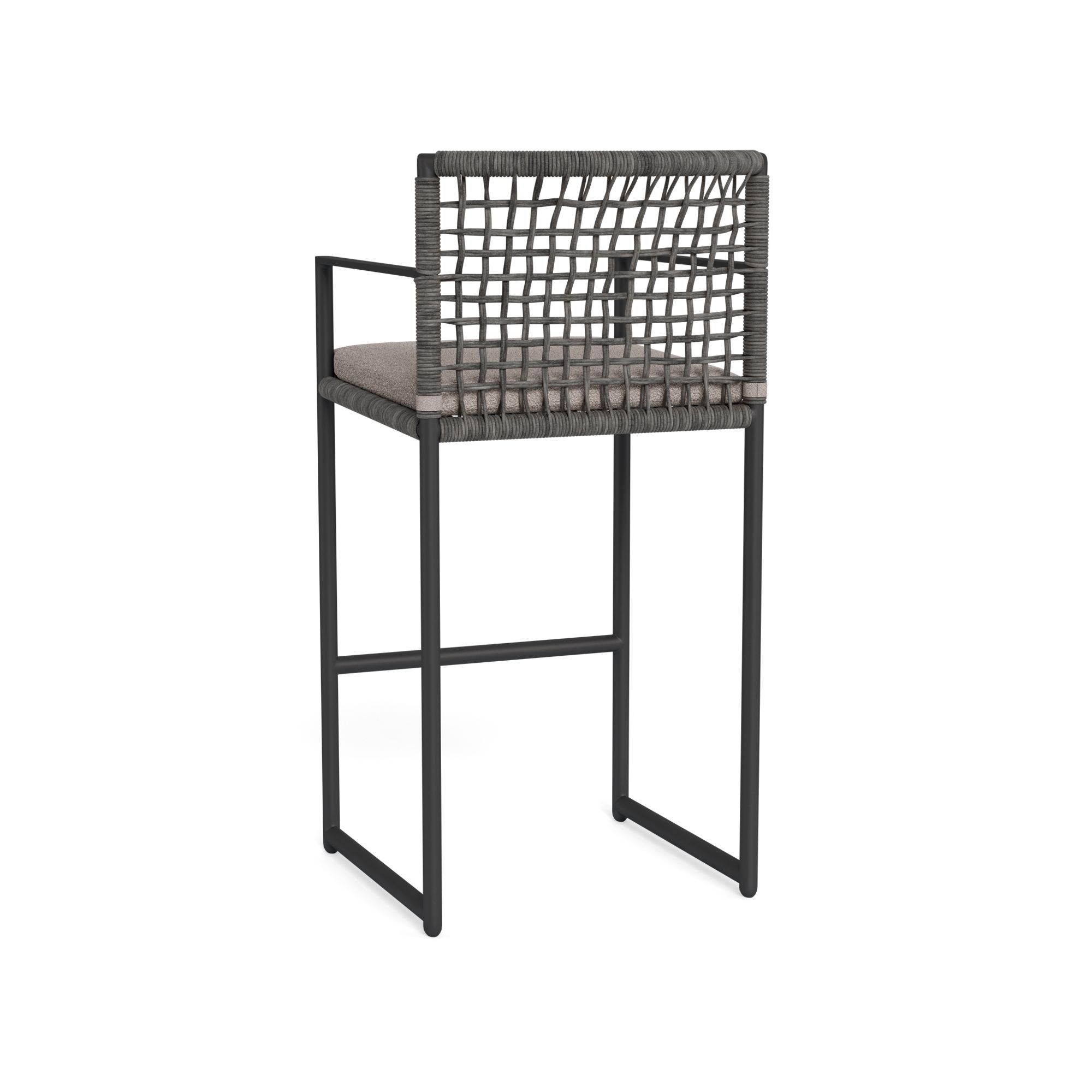 Harbour Loop Bar Stool - Aluminum Asteroid, Riviera Stone, Wicker Gray