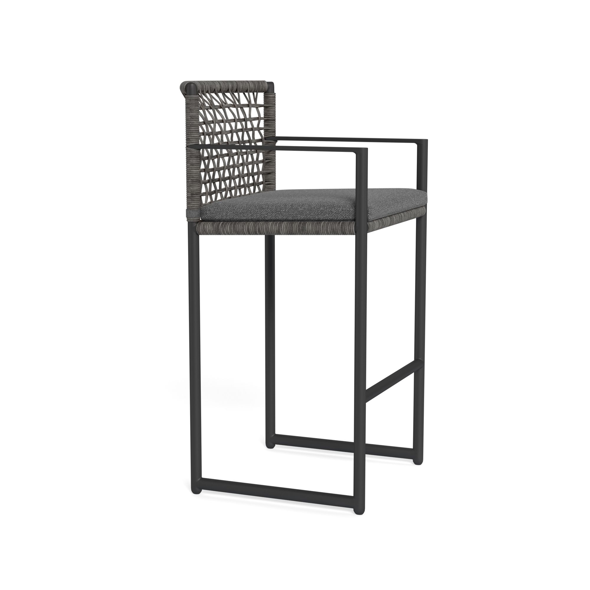 Harbour Loop Bar Stool - Aluminum Asteroid, Siesta Slate, Wicker Gray