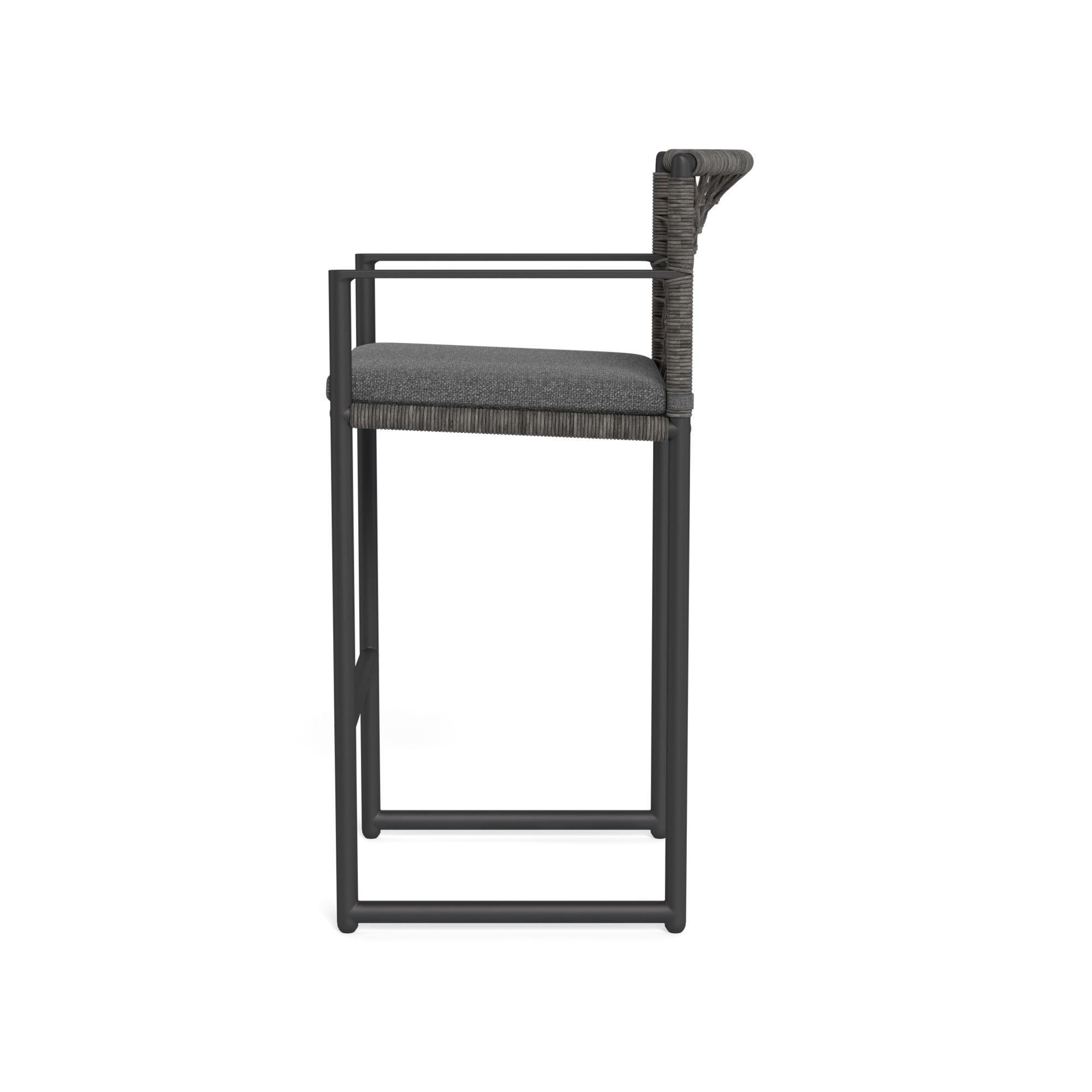 Harbour Loop Bar Stool - Aluminum Asteroid, Siesta Slate, Wicker Gray