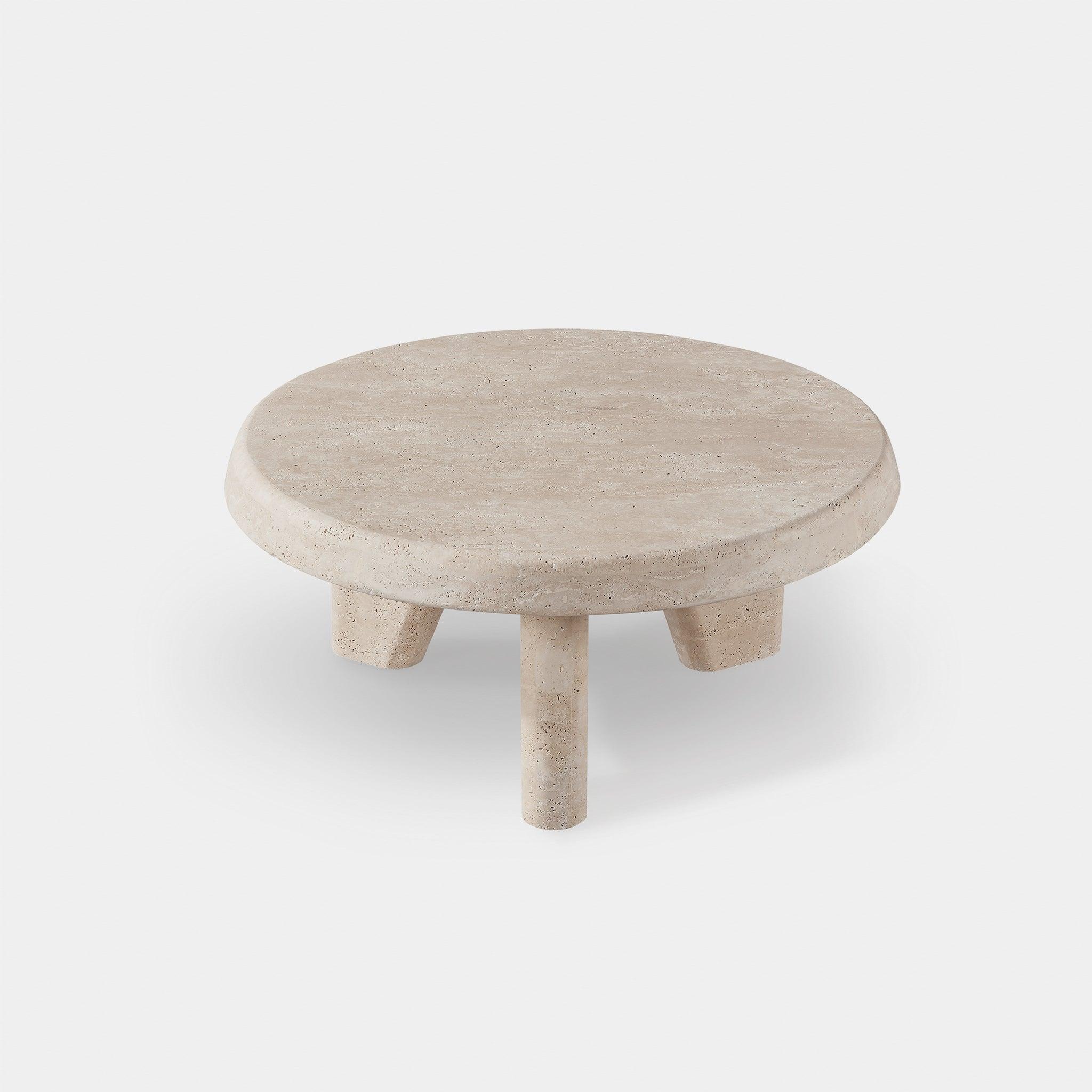 Harbour Lucca Round Coffee Table 33" - Travertine Natural