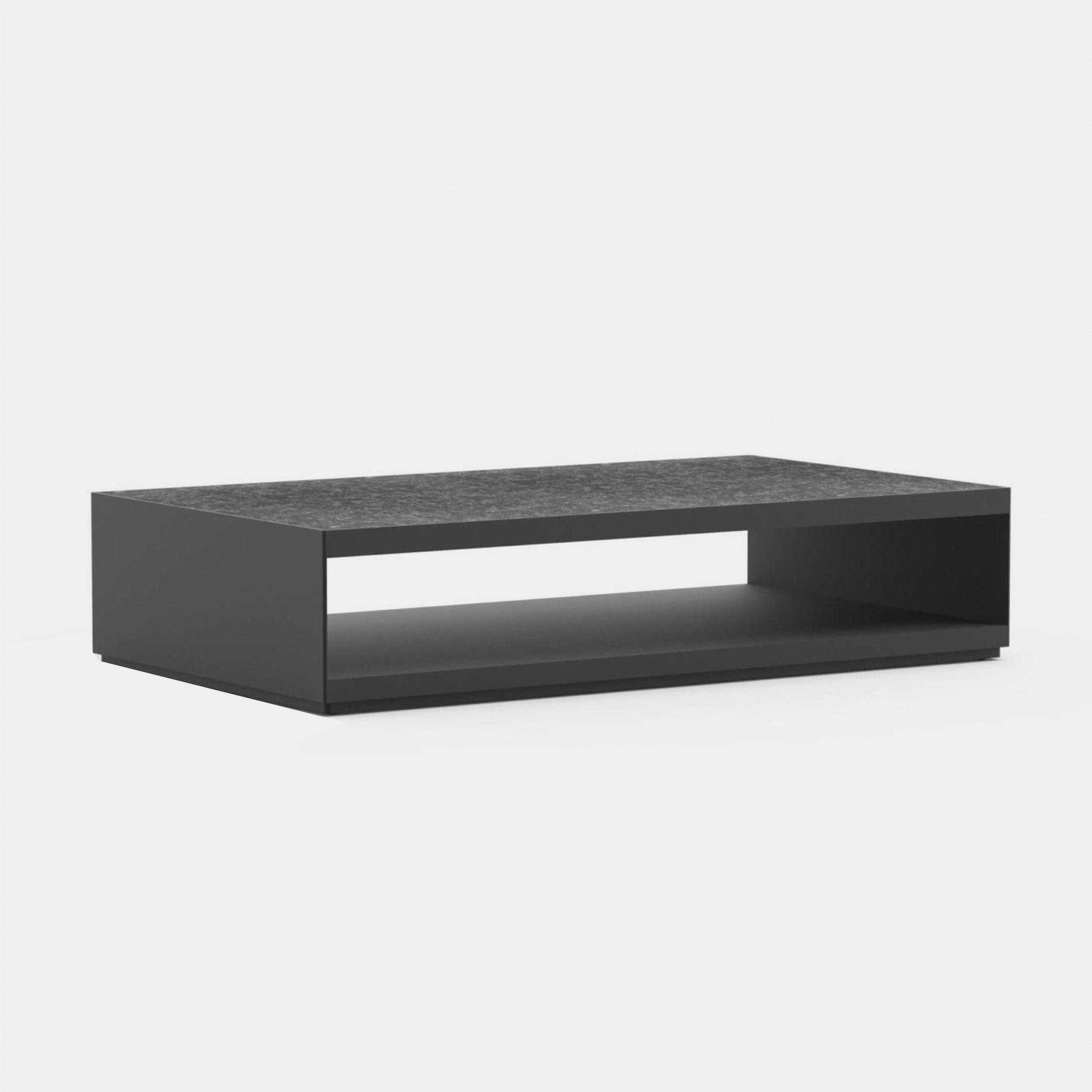 Harbour Macquarie Coffee Table - Aluminum Asteroid, Granite Black