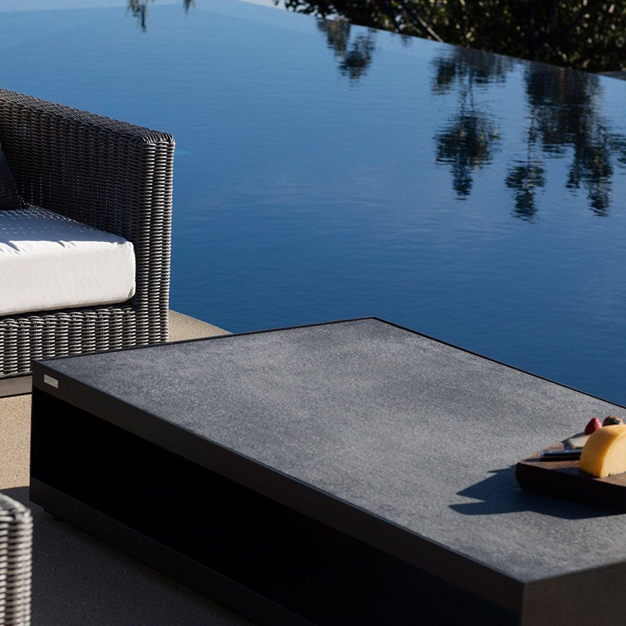 Harbour Macquarie Coffee Table - Aluminum Asteroid, Granite Black